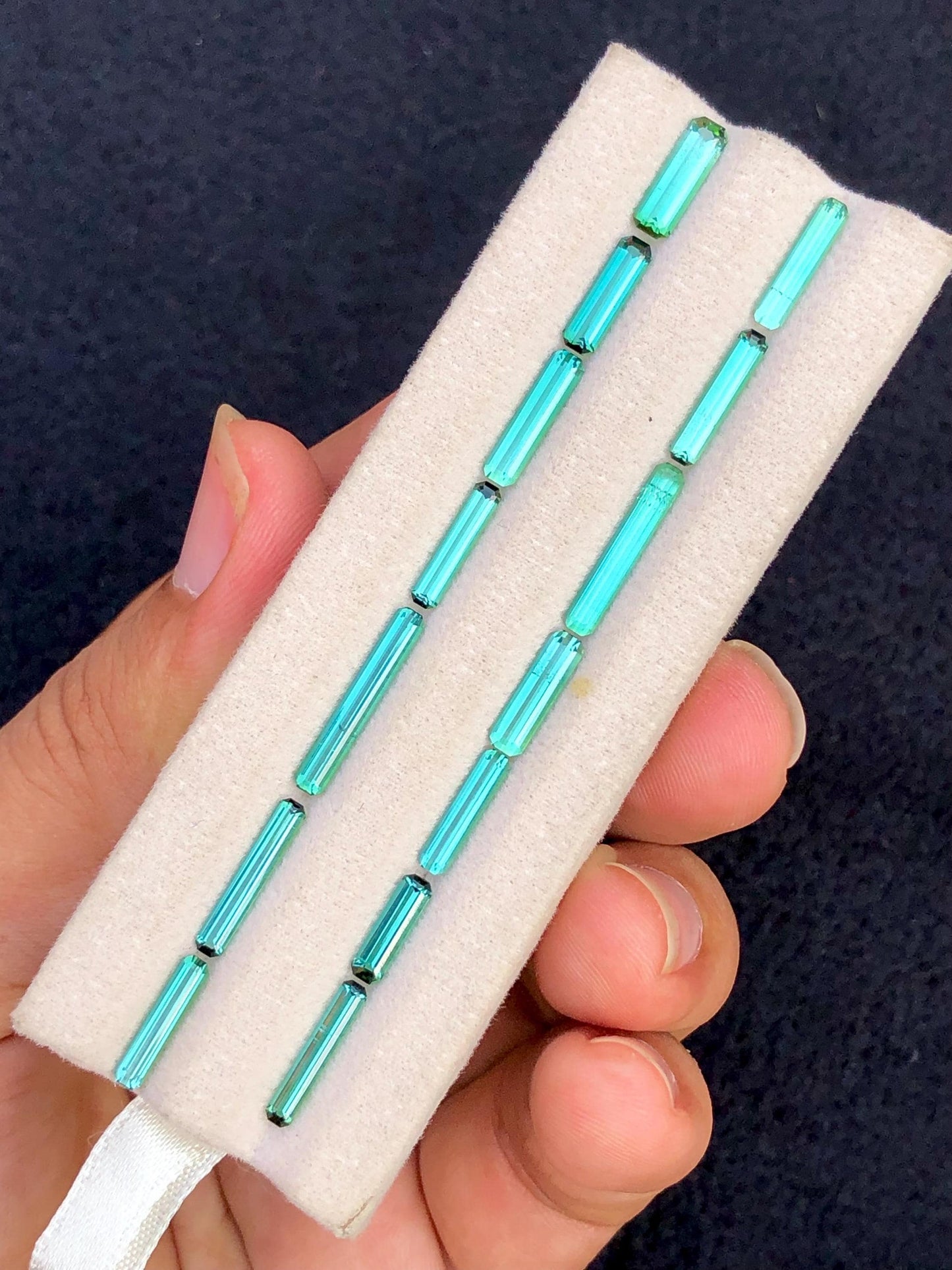 Bluish Green Tourmaline Faceted Lot 13.25 ct - Natural Afghan Gemstones