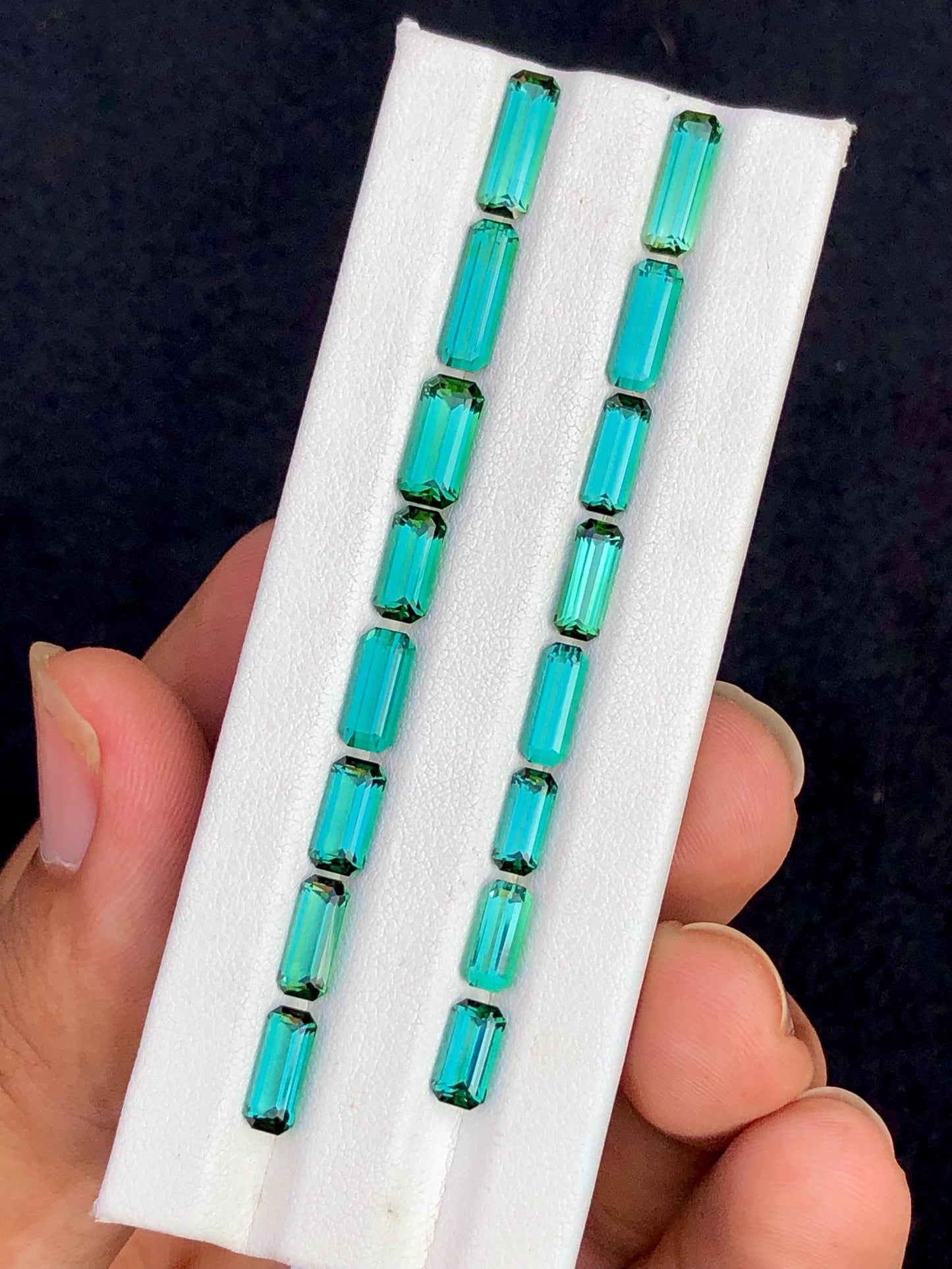 Bluish Green Tourmaline Faceted Lot 16.20 ct - Loose Stones for Jewelers