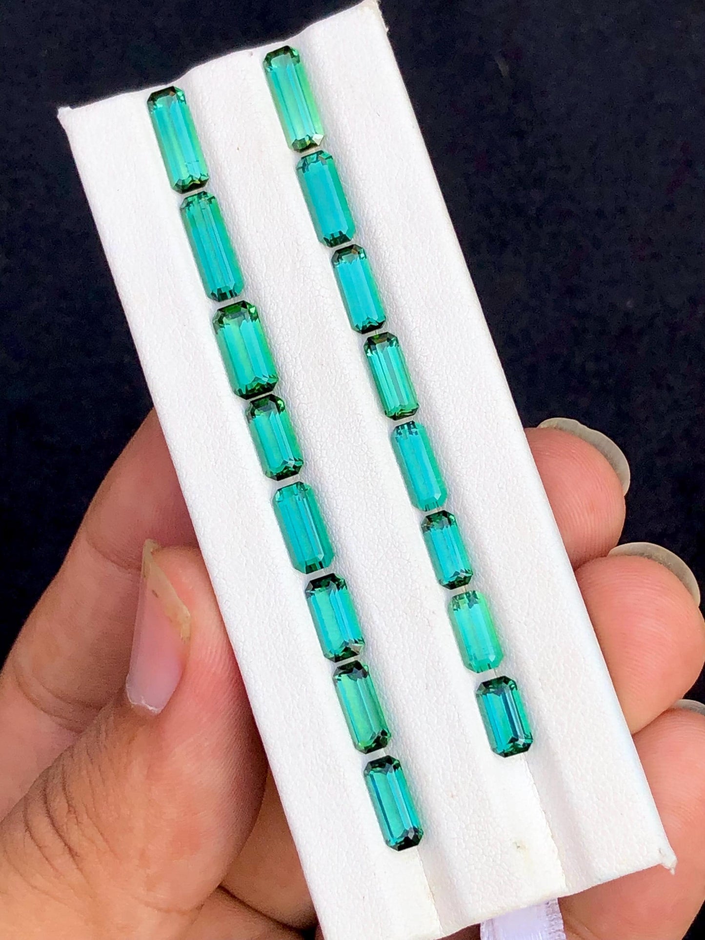 Bluish Green Tourmaline Faceted Lot 16.20 ct - Loose Stones for Jewelers