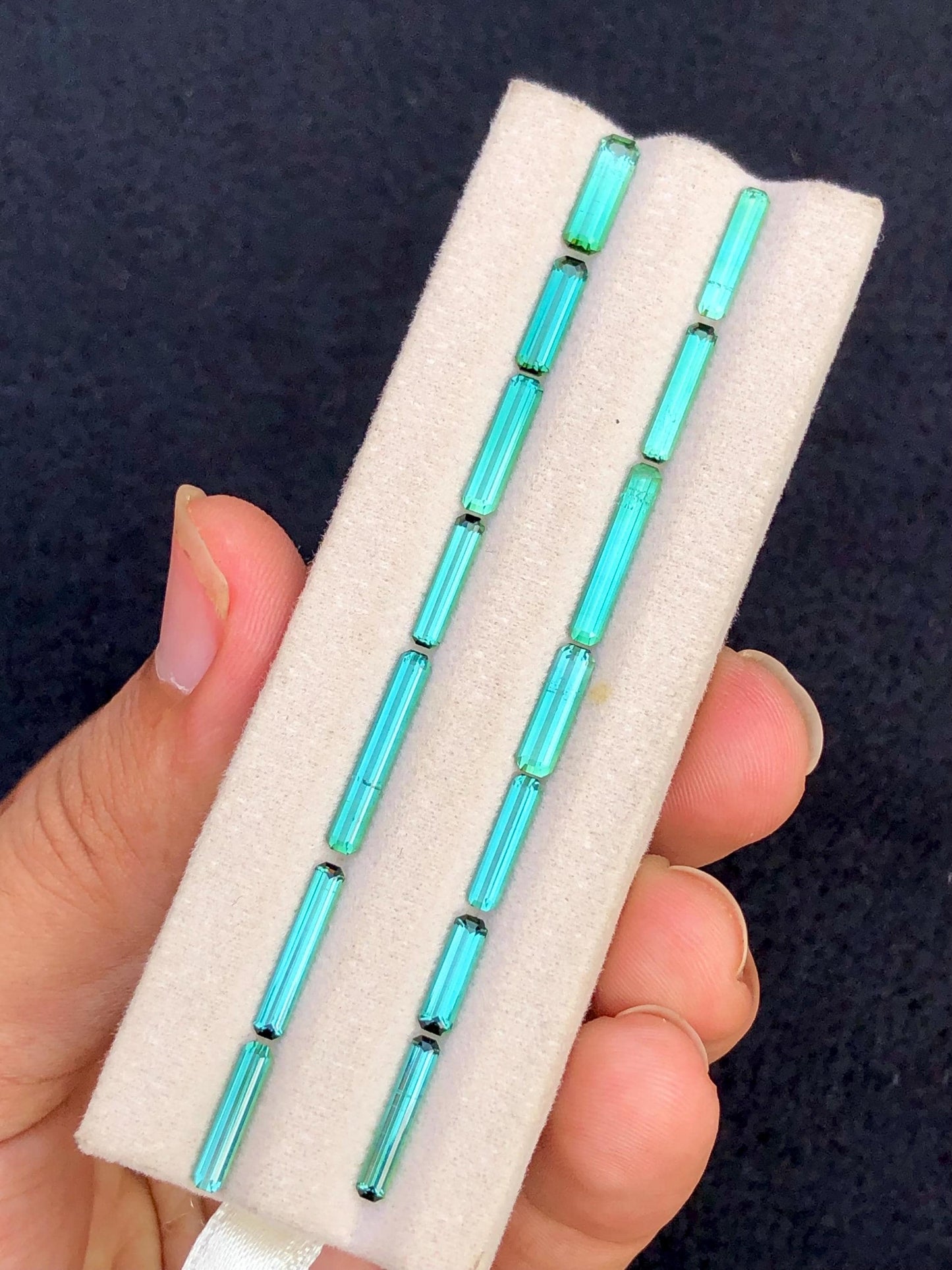 Bluish Green Tourmaline Faceted Lot 13.25 ct - Natural Afghan Gemstones