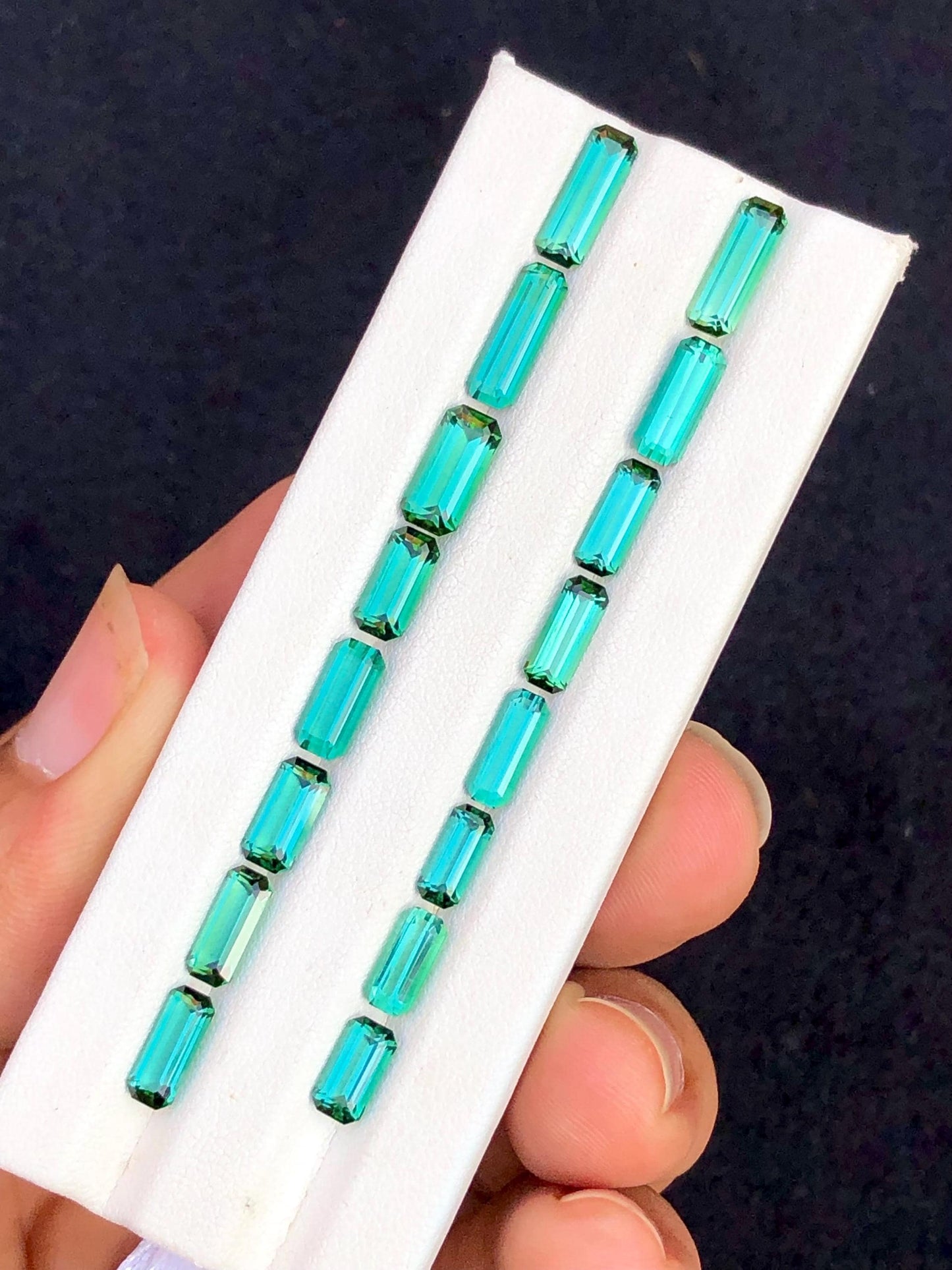 Bluish Green Tourmaline Faceted Lot 16.20 ct - Loose Stones for Jewelers