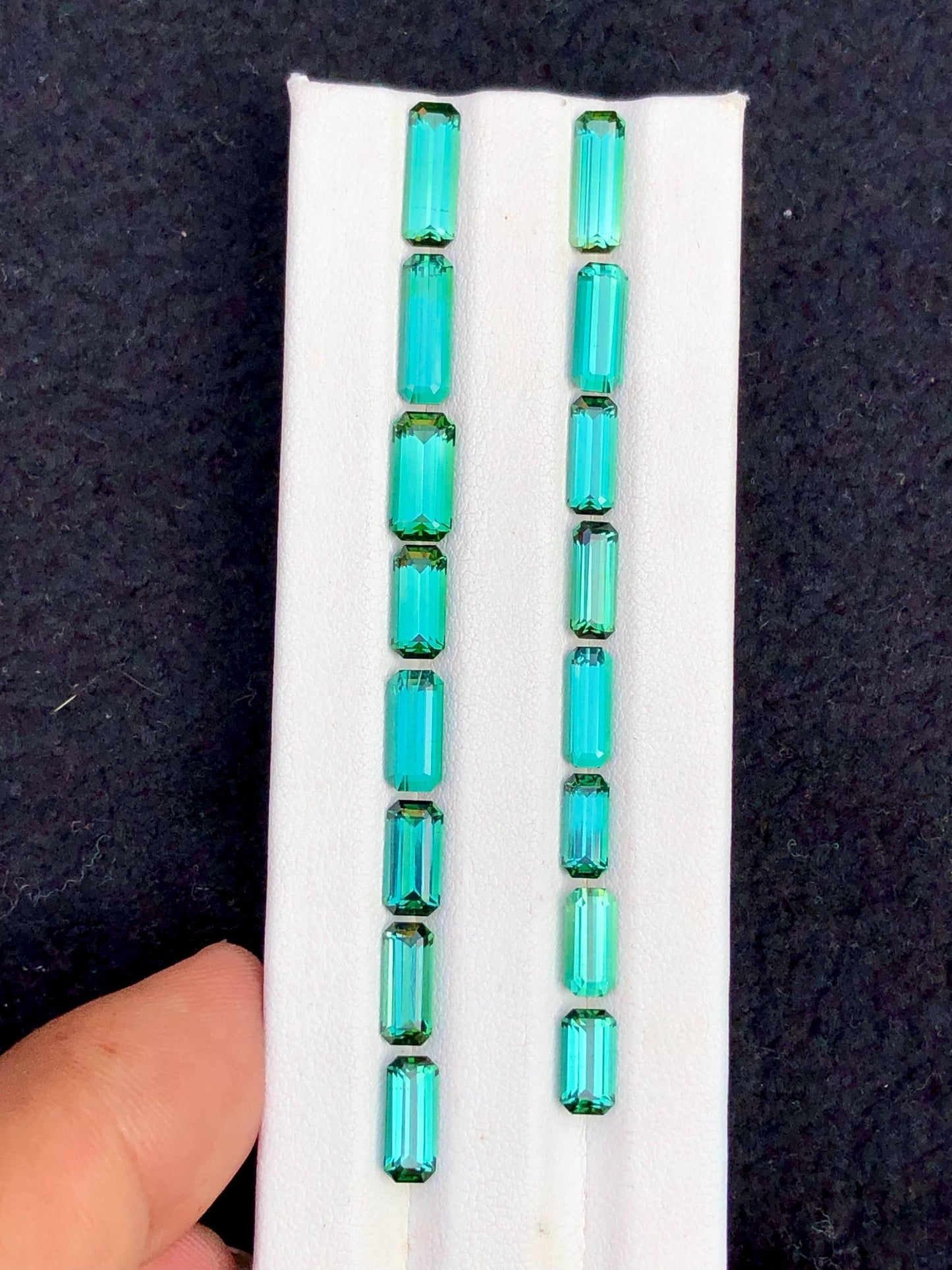 Bluish Green Tourmaline Faceted Lot 16.20 ct - Loose Stones for Jewelers