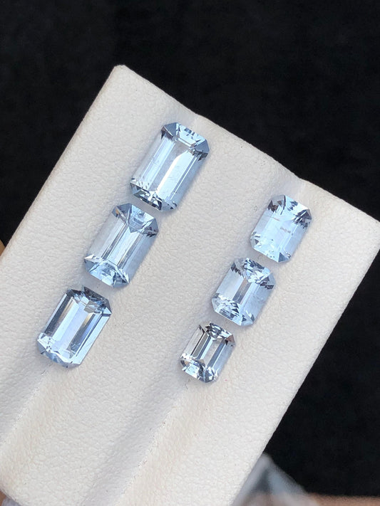 Blue Aquamarine Faceted Lot 5.30 ct - Calibrated Stones for Fine Jewelry