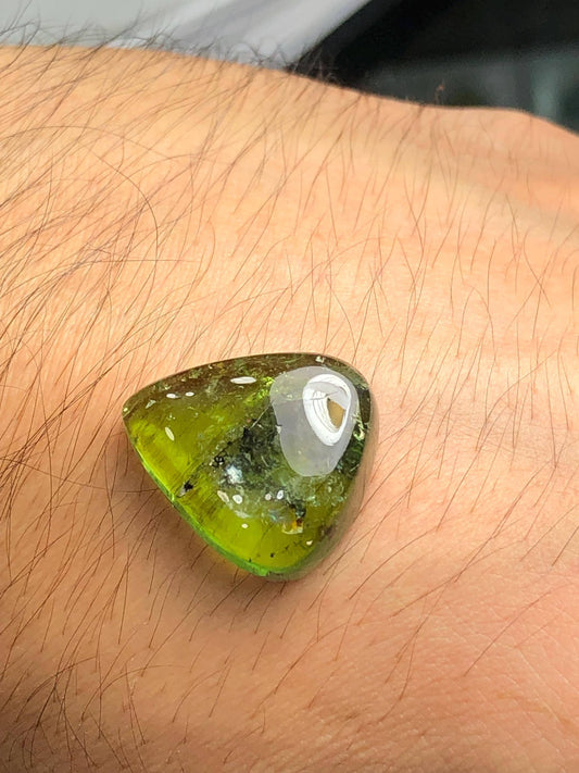 Green Tourmaline Cabochon 23.30 ct - Polished Flat Back Gem
