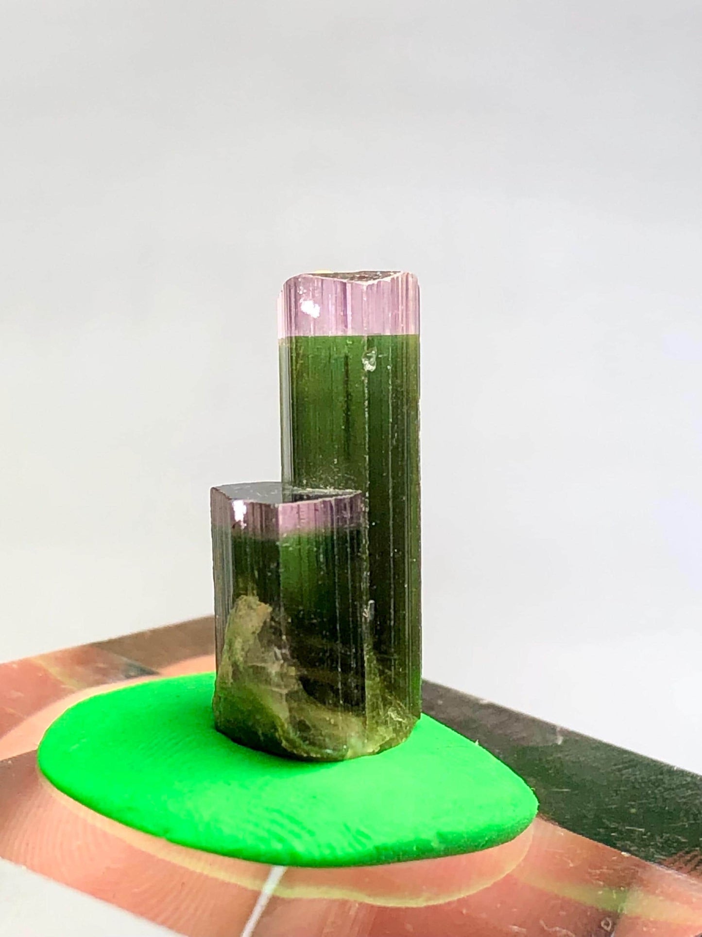 Bi Colour Tourmaline Crystal 18.20 ct - Dual Tone Terminated Specimen