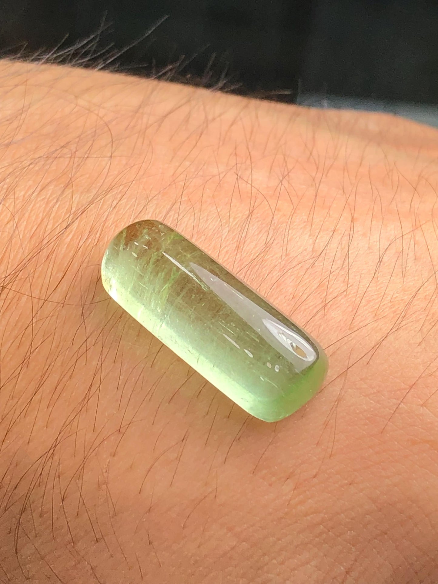 Apple Green Tourmaline Cabochon 17.40 ct - Smooth Polished Stone