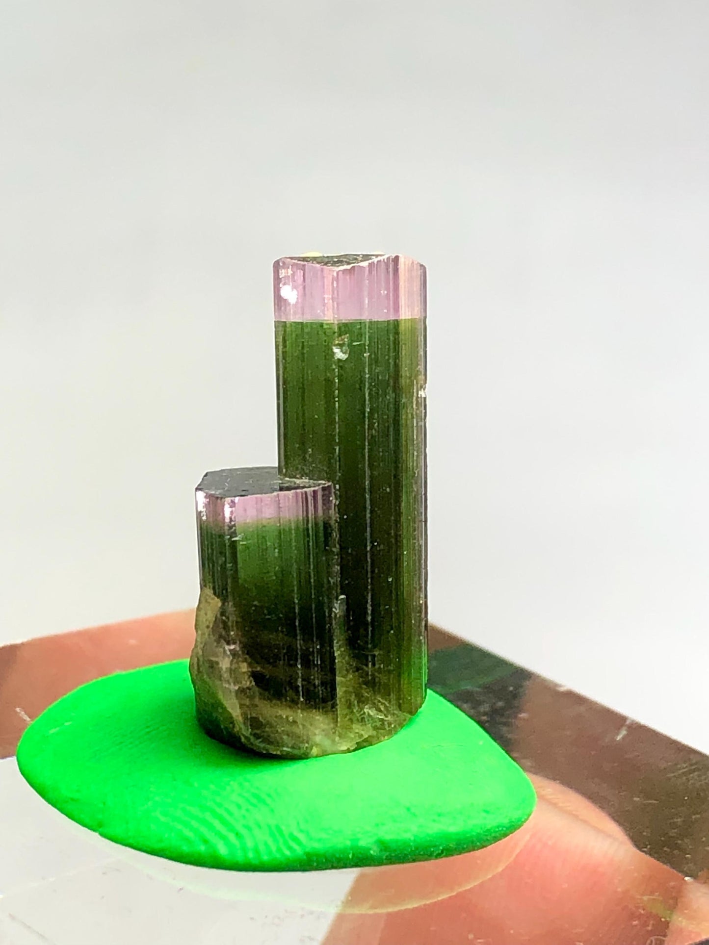 Bi Colour Tourmaline Crystal 18.20 ct - Dual Tone Terminated Specimen