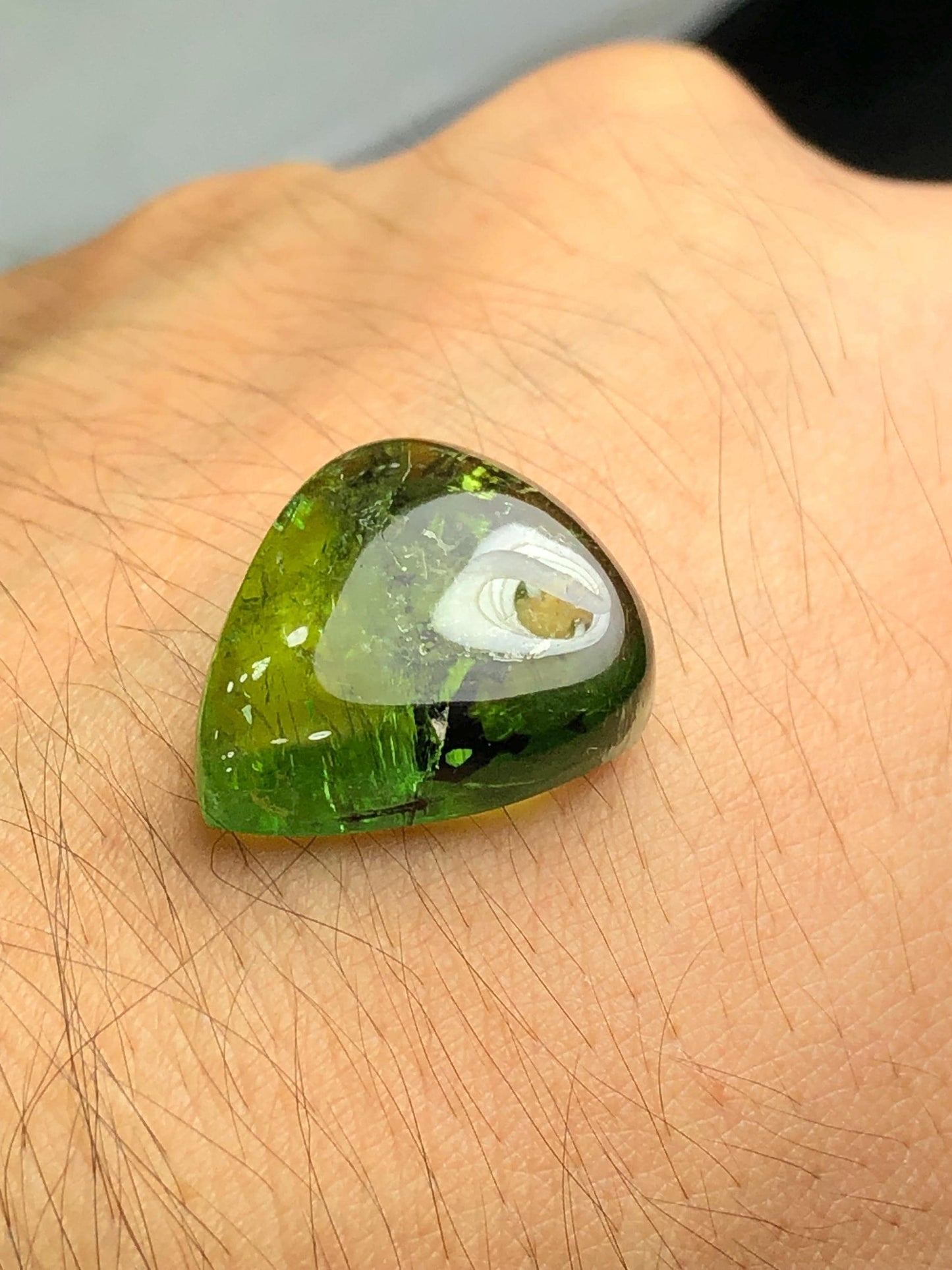 Green Tourmaline Cabochon 23.30 ct - Polished Flat Back Gem