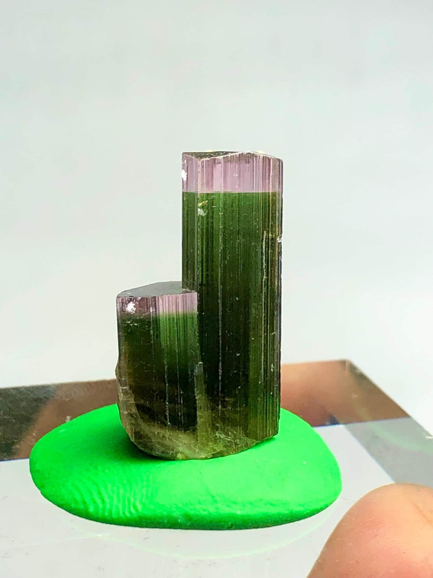Bi Colour Tourmaline Crystal 18.20 ct - Dual Tone Terminated Specimen