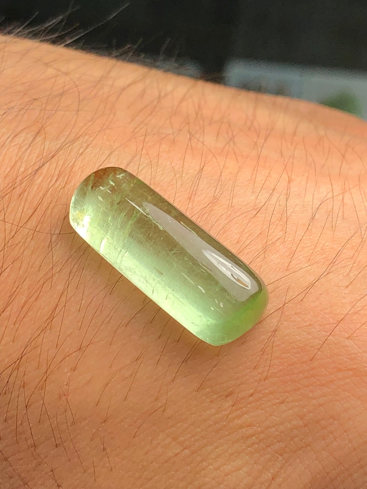 Apple Green Tourmaline Cabochon 17.40 ct - Smooth Polished Stone