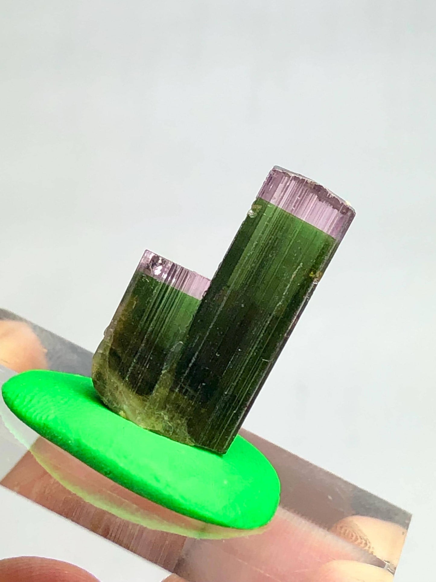 Bi Colour Tourmaline Crystal 18.20 ct - Dual Tone Terminated Specimen
