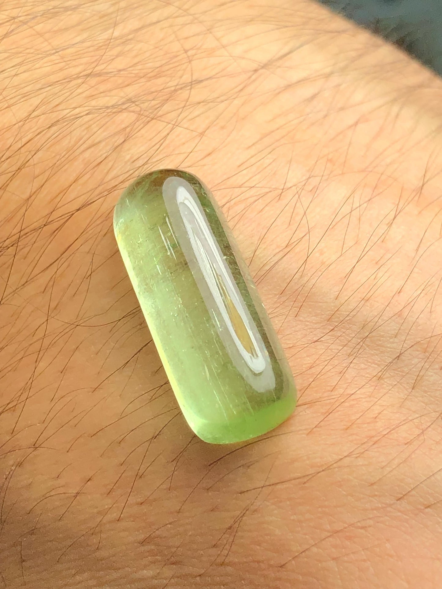 Apple Green Tourmaline Cabochon 17.40 ct - Smooth Polished Stone