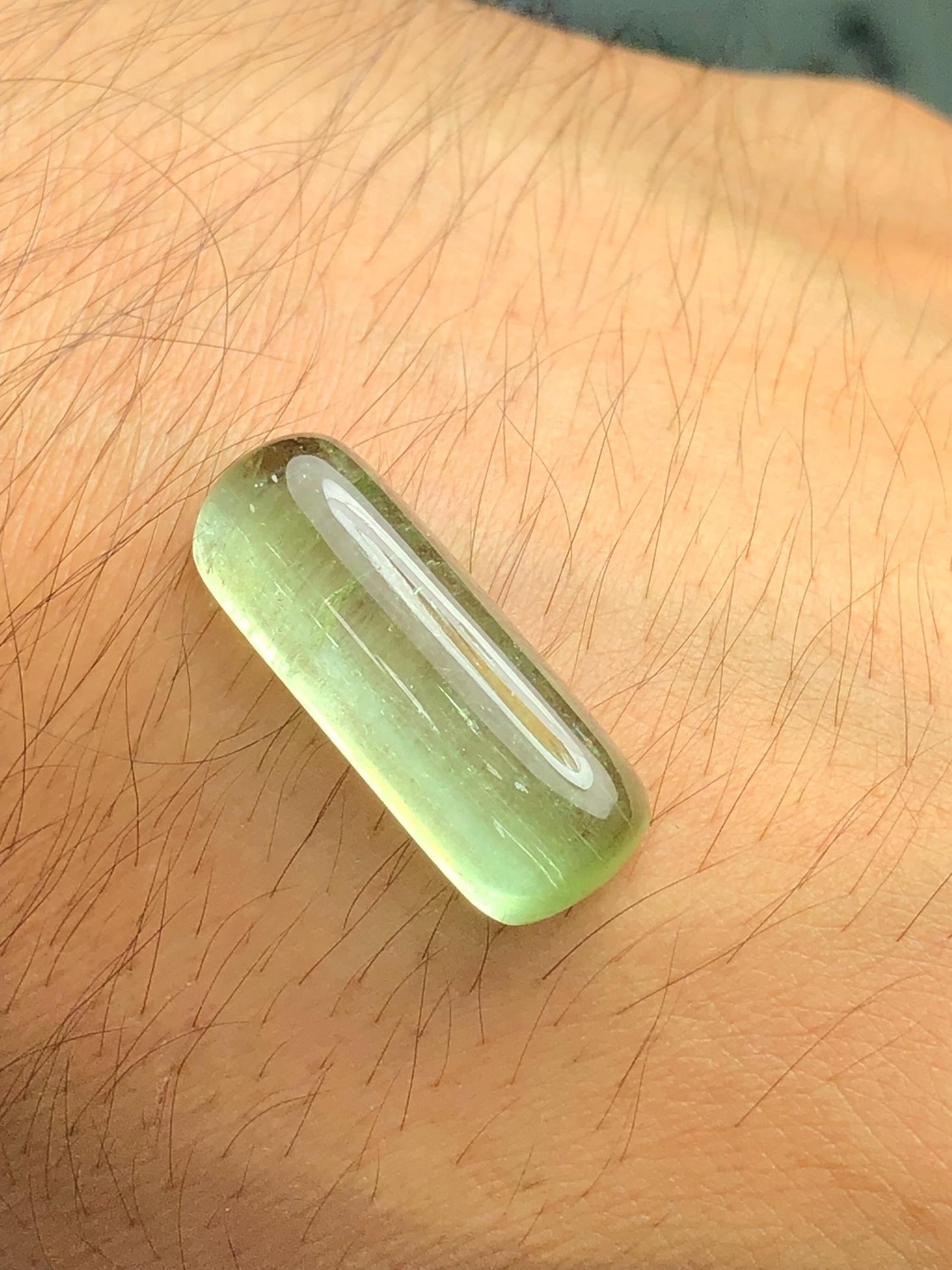 Apple Green Tourmaline Cabochon 17.40 ct - Smooth Polished Stone