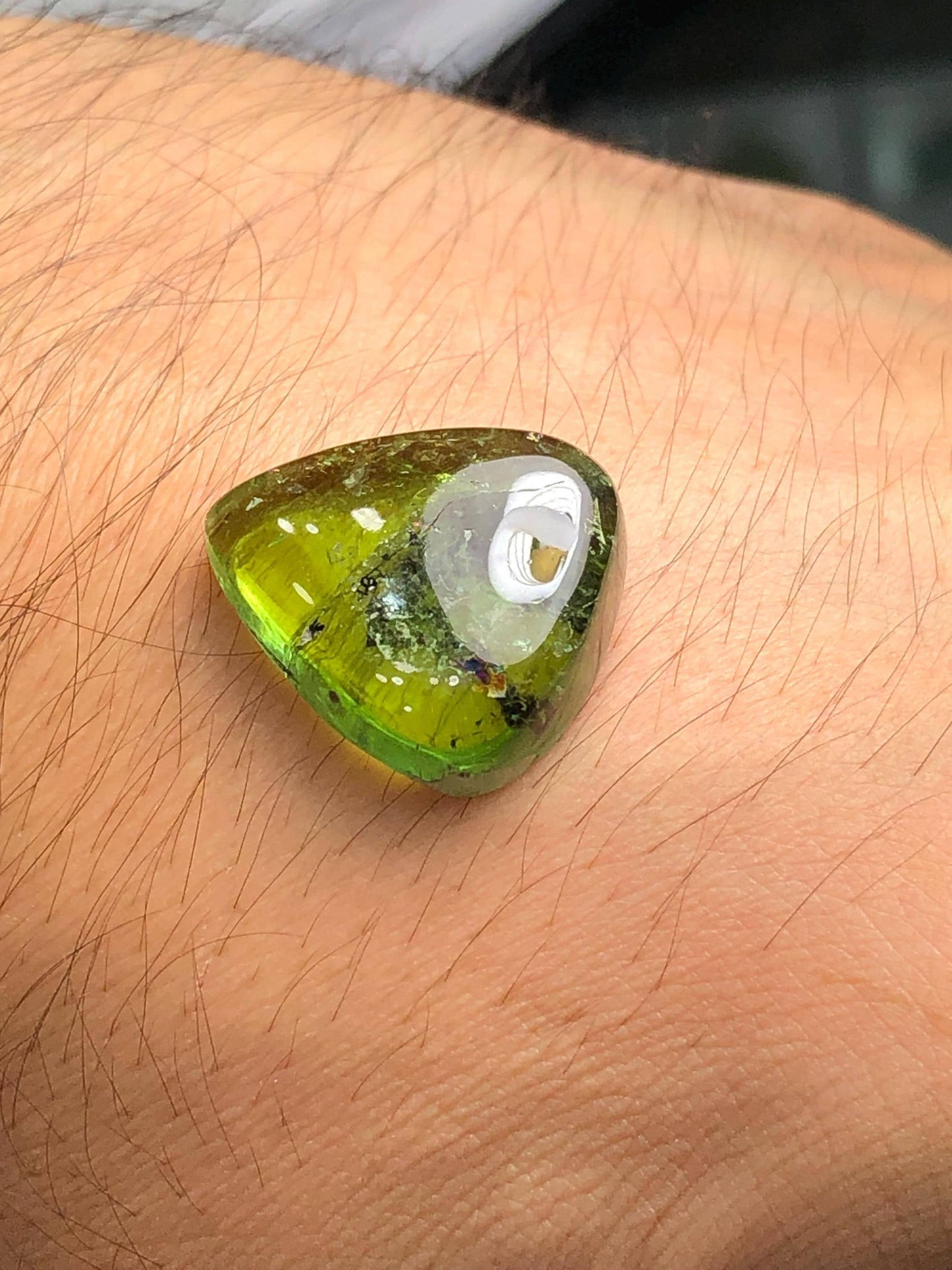 Green Tourmaline Cabochon 23.30 ct - Polished Flat Back Gem