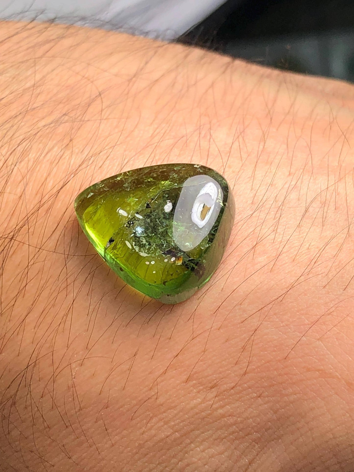 Green Tourmaline Cabochon 23.30 ct - Polished Flat Back Gem