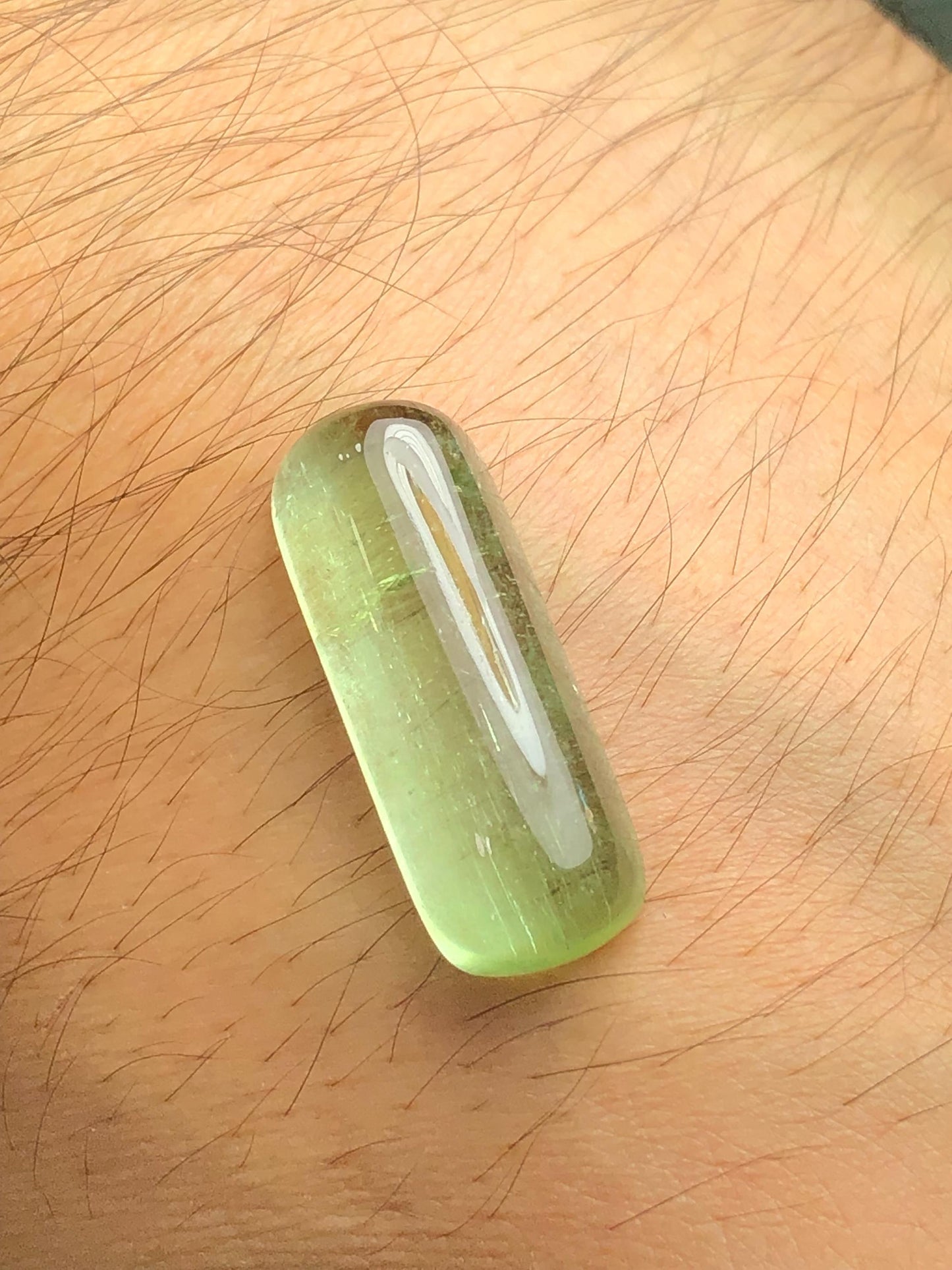 Apple Green Tourmaline Cabochon 17.40 ct - Smooth Polished Stone