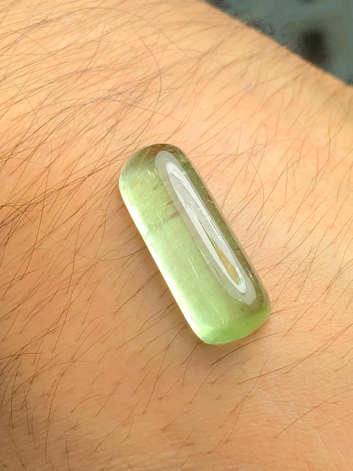 Apple Green Tourmaline Cabochon 17.40 ct - Smooth Polished Stone