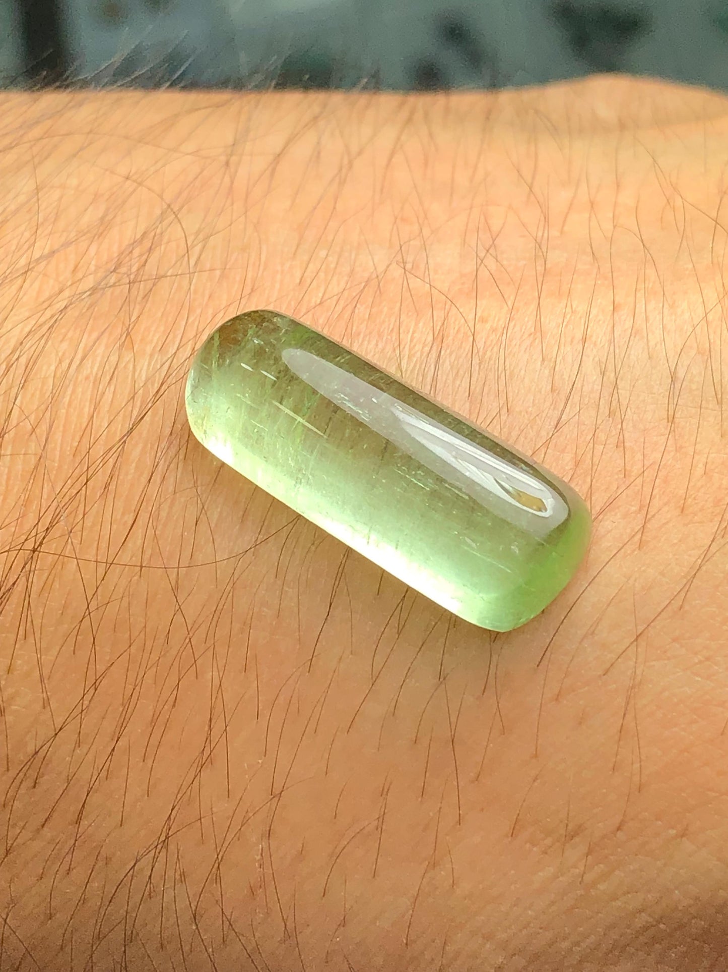 Apple Green Tourmaline Cabochon 17.40 ct - Smooth Polished Stone