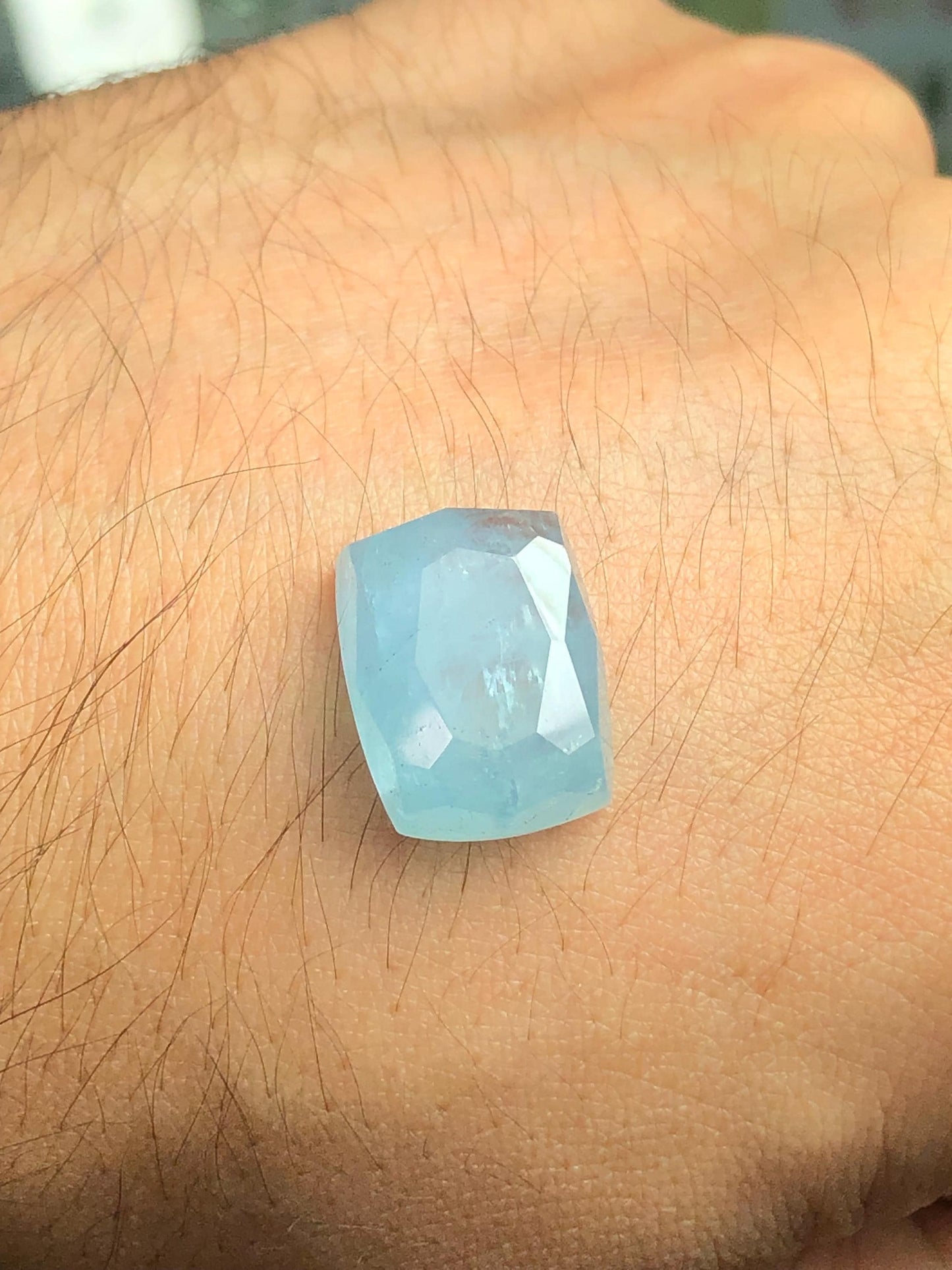 Aquamarine Rose Cut Cabochon 13 ct - Natural Flat Back Gem