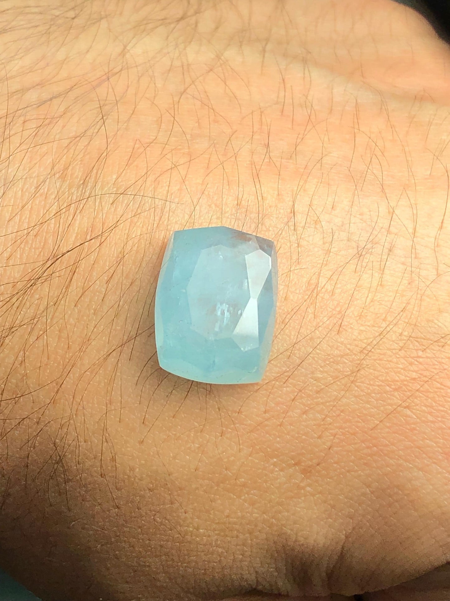 Aquamarine Rose Cut Cabochon 13 ct - Natural Flat Back Gem