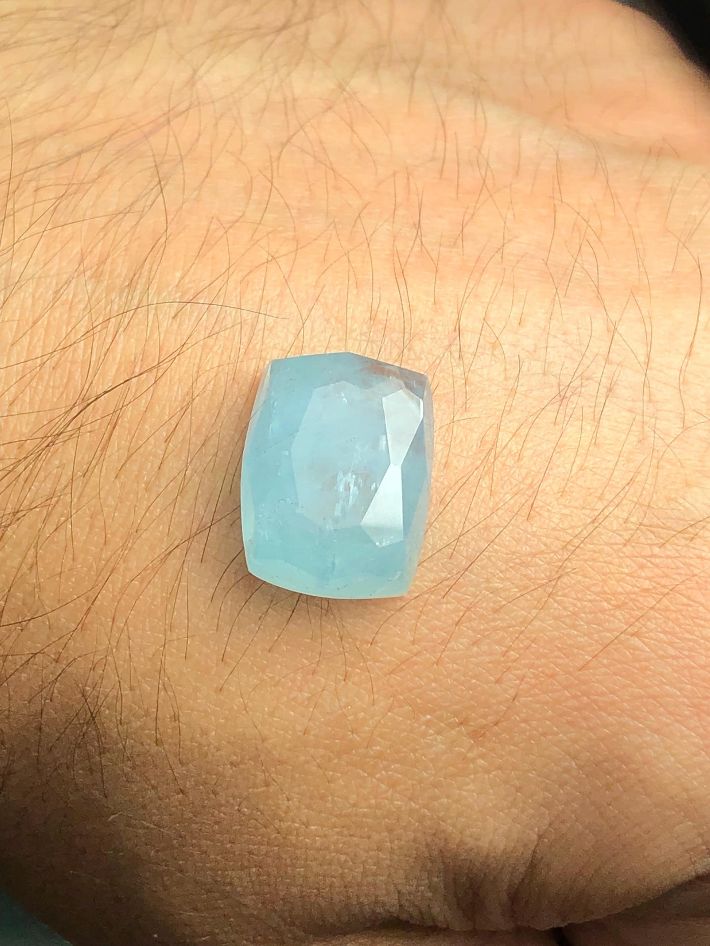 Aquamarine Rose Cut Cabochon 13 ct - Natural Flat Back Gem