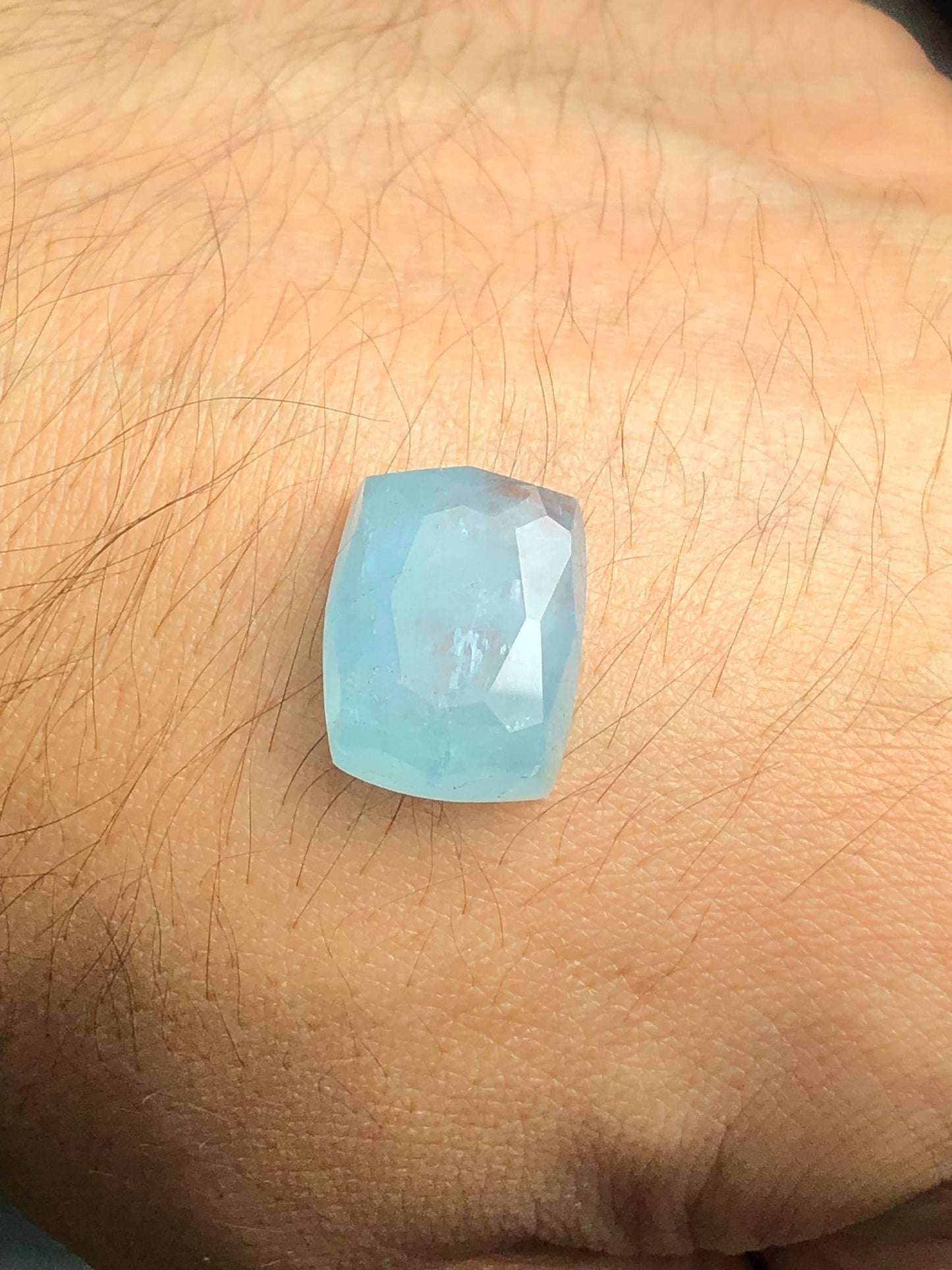 Aquamarine Rose Cut Cabochon 13 ct - Natural Flat Back Gem