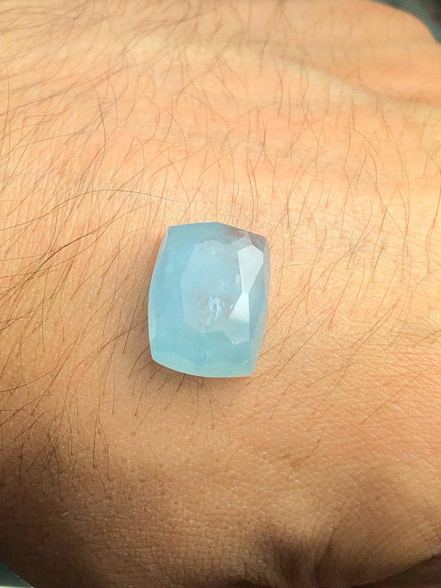 Aquamarine Rose Cut Cabochon 13 ct - Natural Flat Back Gem