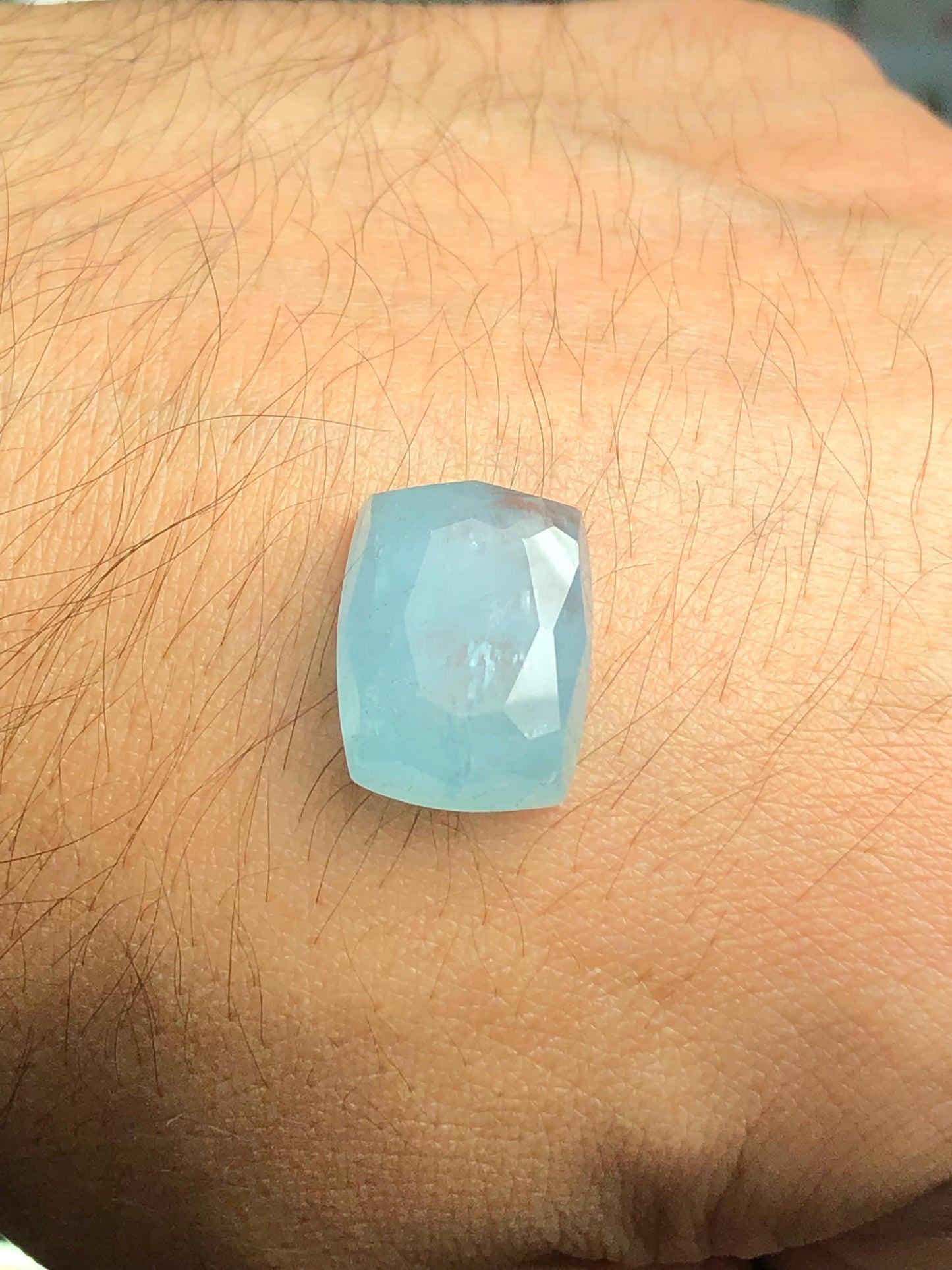 Aquamarine Rose Cut Cabochon 13 ct - Natural Flat Back Gem
