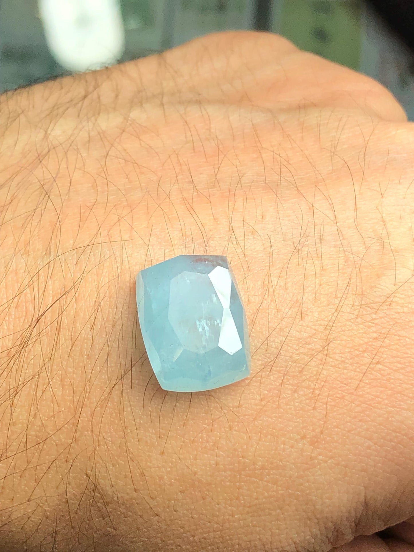 Aquamarine Rose Cut Cabochon 13 ct - Natural Flat Back Gem