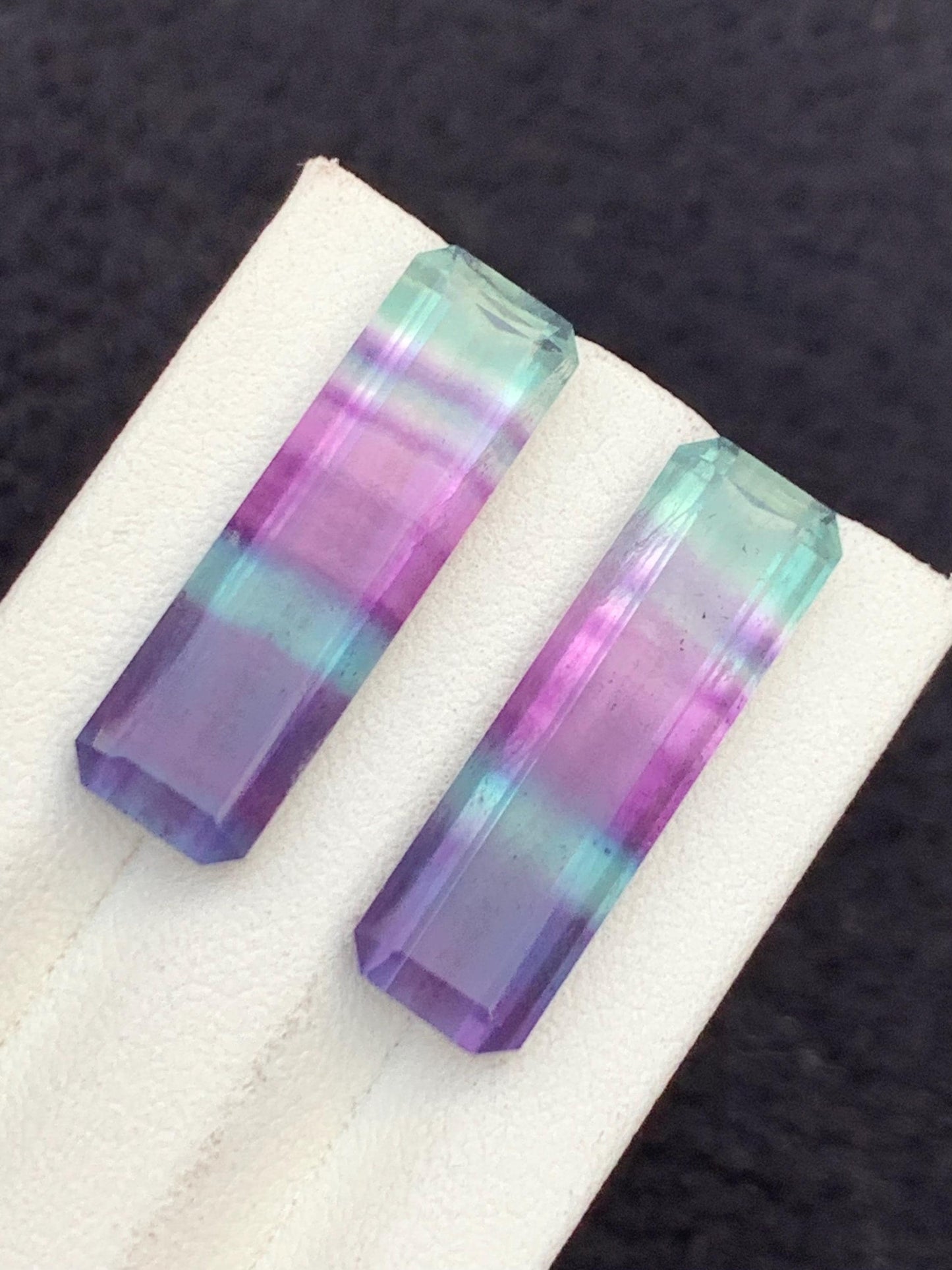 Rainbow Fluorite Cabochon Pair 25.80 ct - Spiritual Healing Stones for Meditation