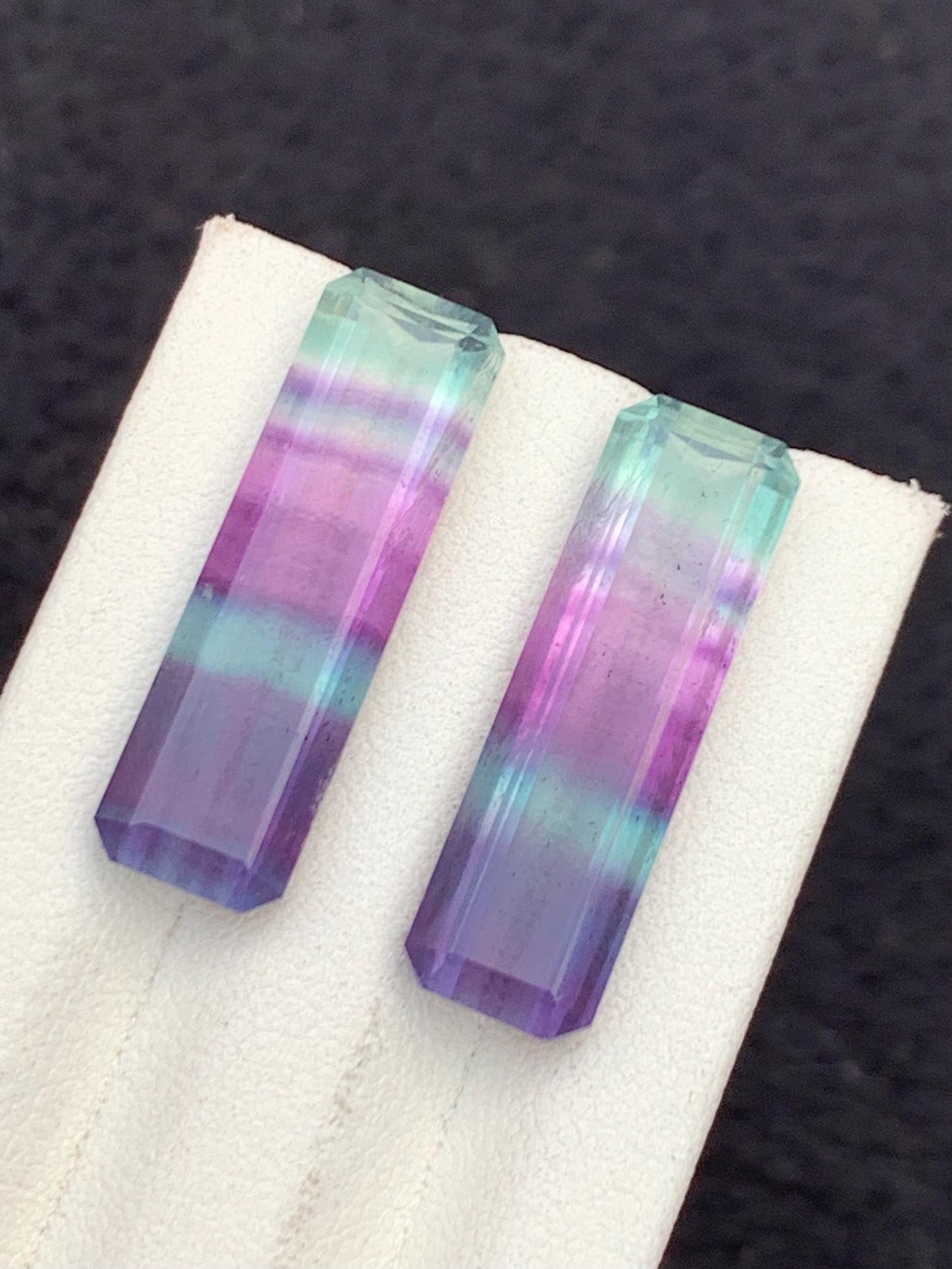Rainbow Fluorite Cabochon Pair 25.80 ct - Spiritual Healing Stones for Meditation