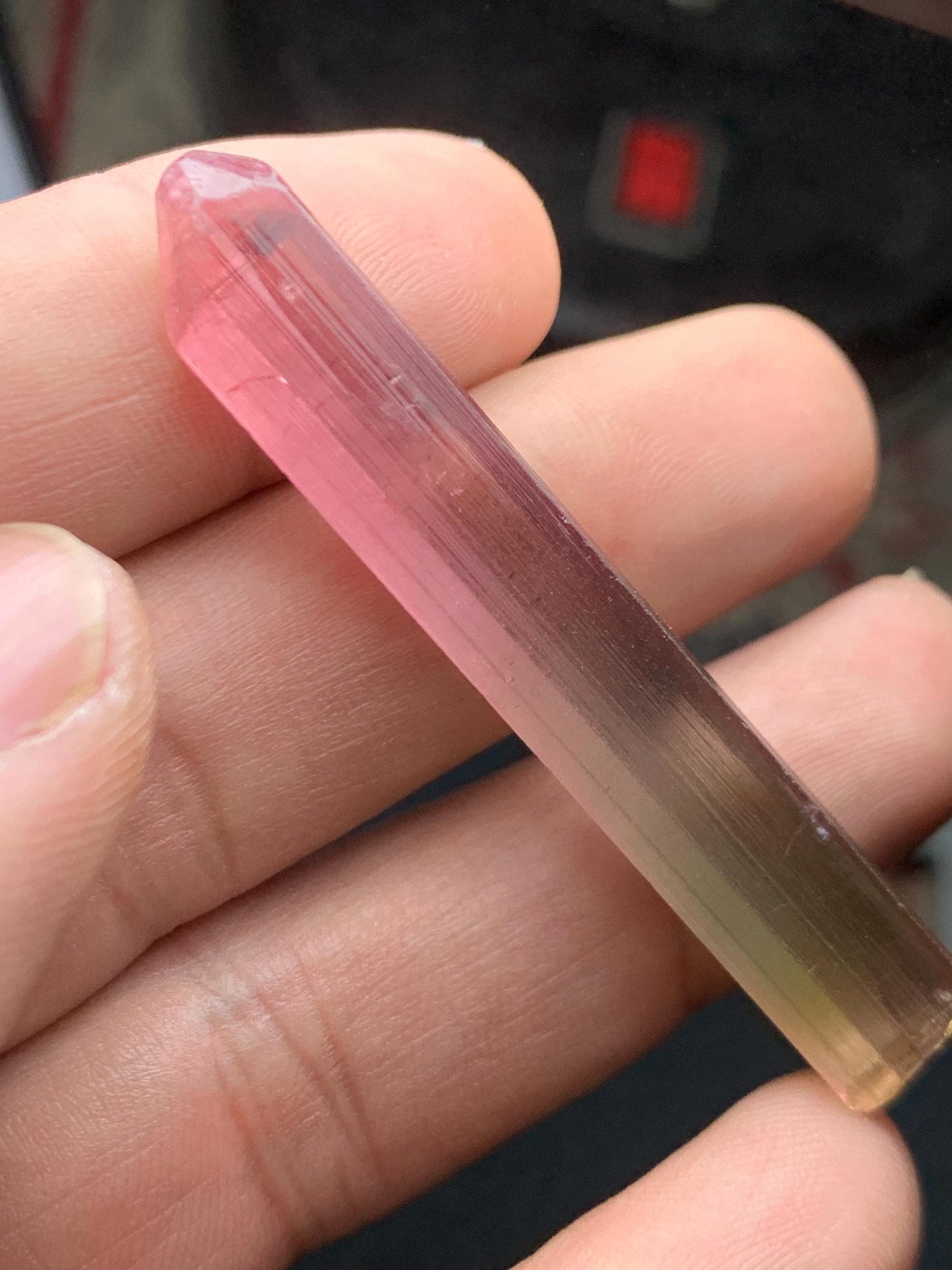 Bi Colour Tourmaline Crystal 52 ct - Afghan Crystal for Meditation Display