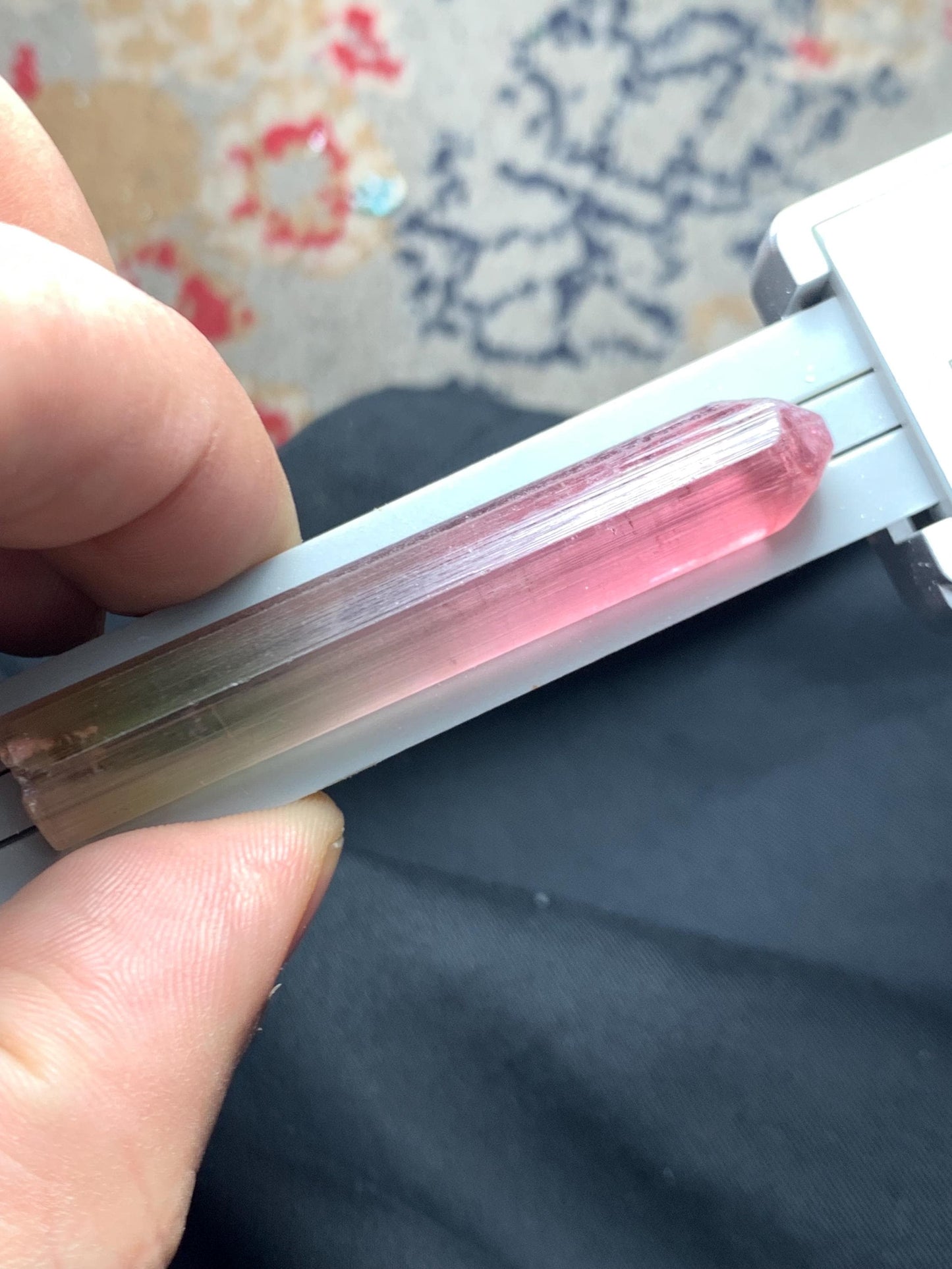 Bi Colour Tourmaline Crystal 52 ct - Afghan Crystal for Meditation Display