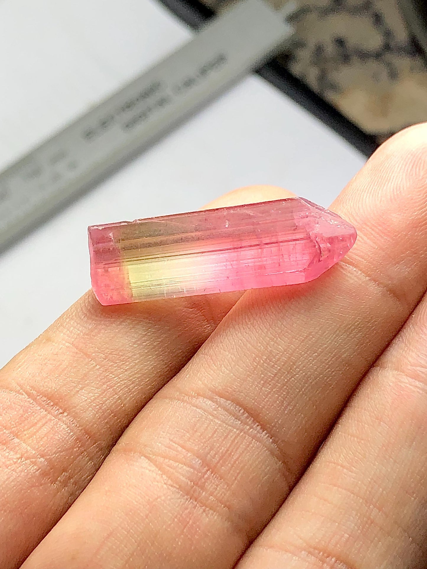 Tri Colour Tourmaline Crystal 17.35 ct - Collector Gemstone with Natural Beauty