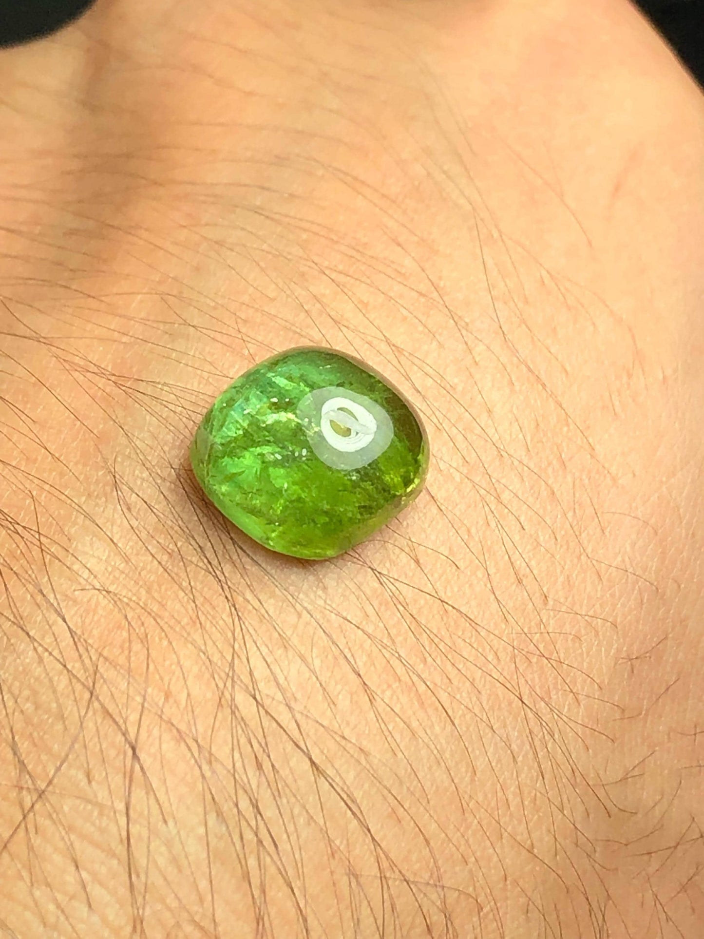 Green Tourmaline Cabochon 10.90 ct - Soothing Gem for Calm and Renewal