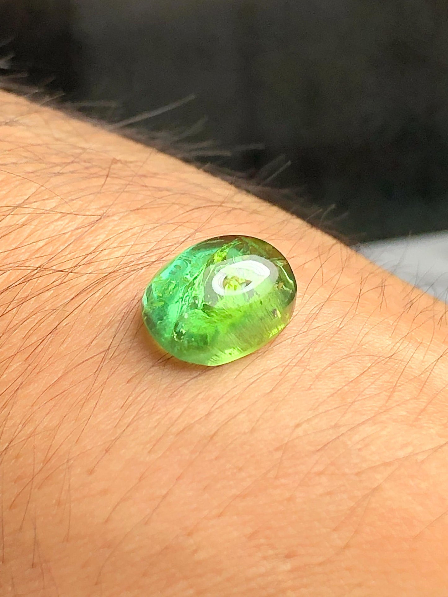 Green Tourmaline Cabochon 9.50 ct - Serene Heart Stone for Custom Rings