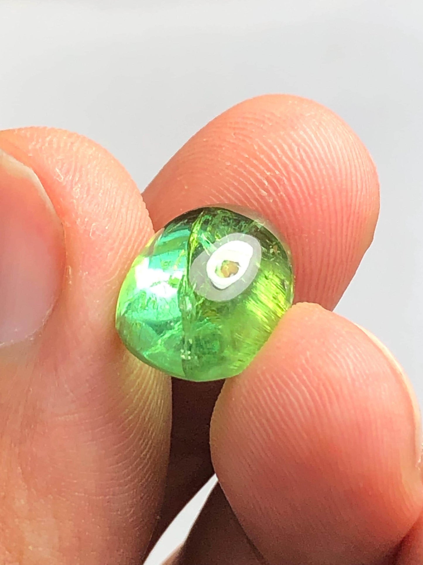 Green Tourmaline Cabochon 9.50 ct - Serene Heart Stone for Custom Rings