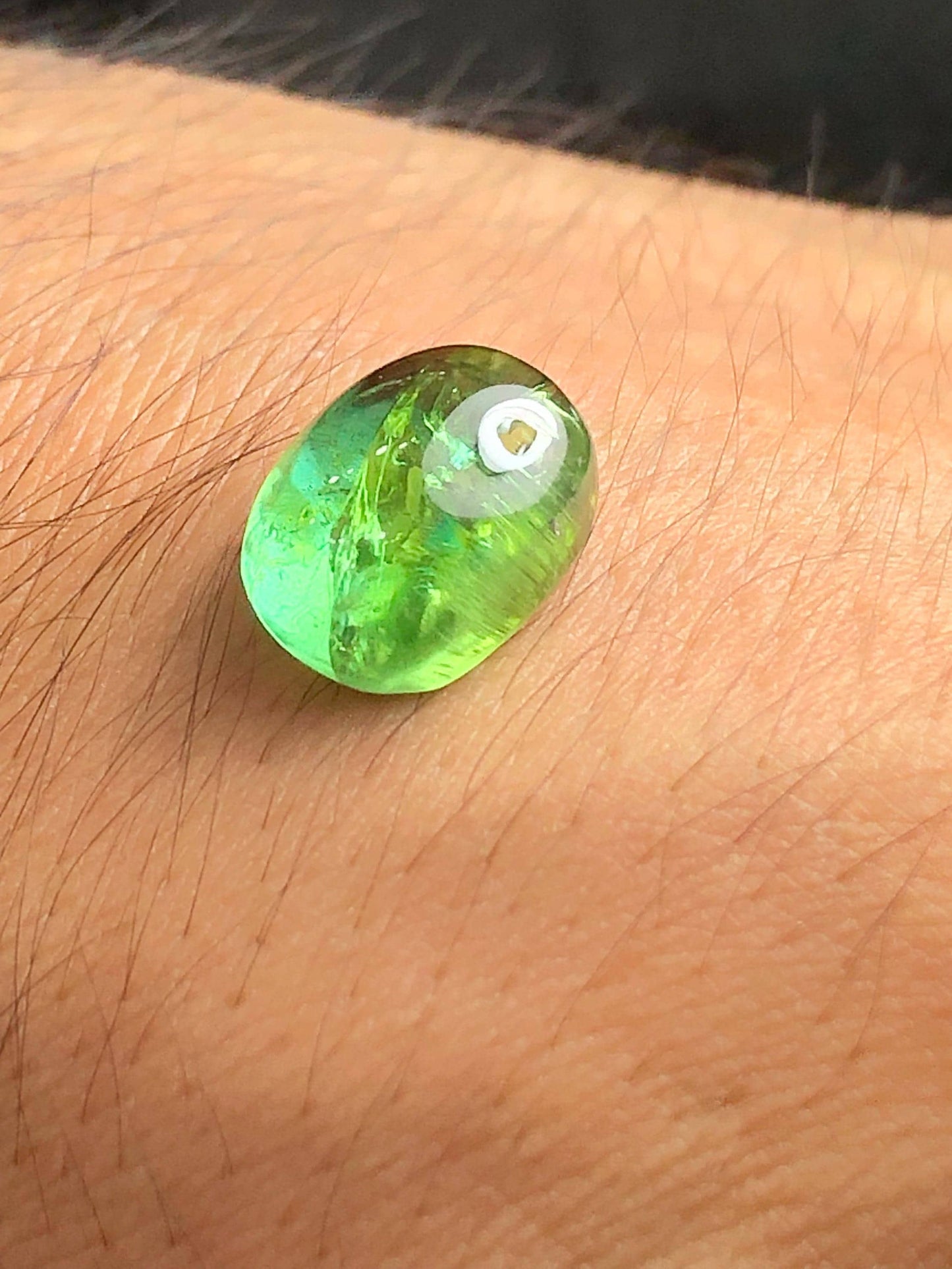 Green Tourmaline Cabochon 9.50 ct - Serene Heart Stone for Custom Rings