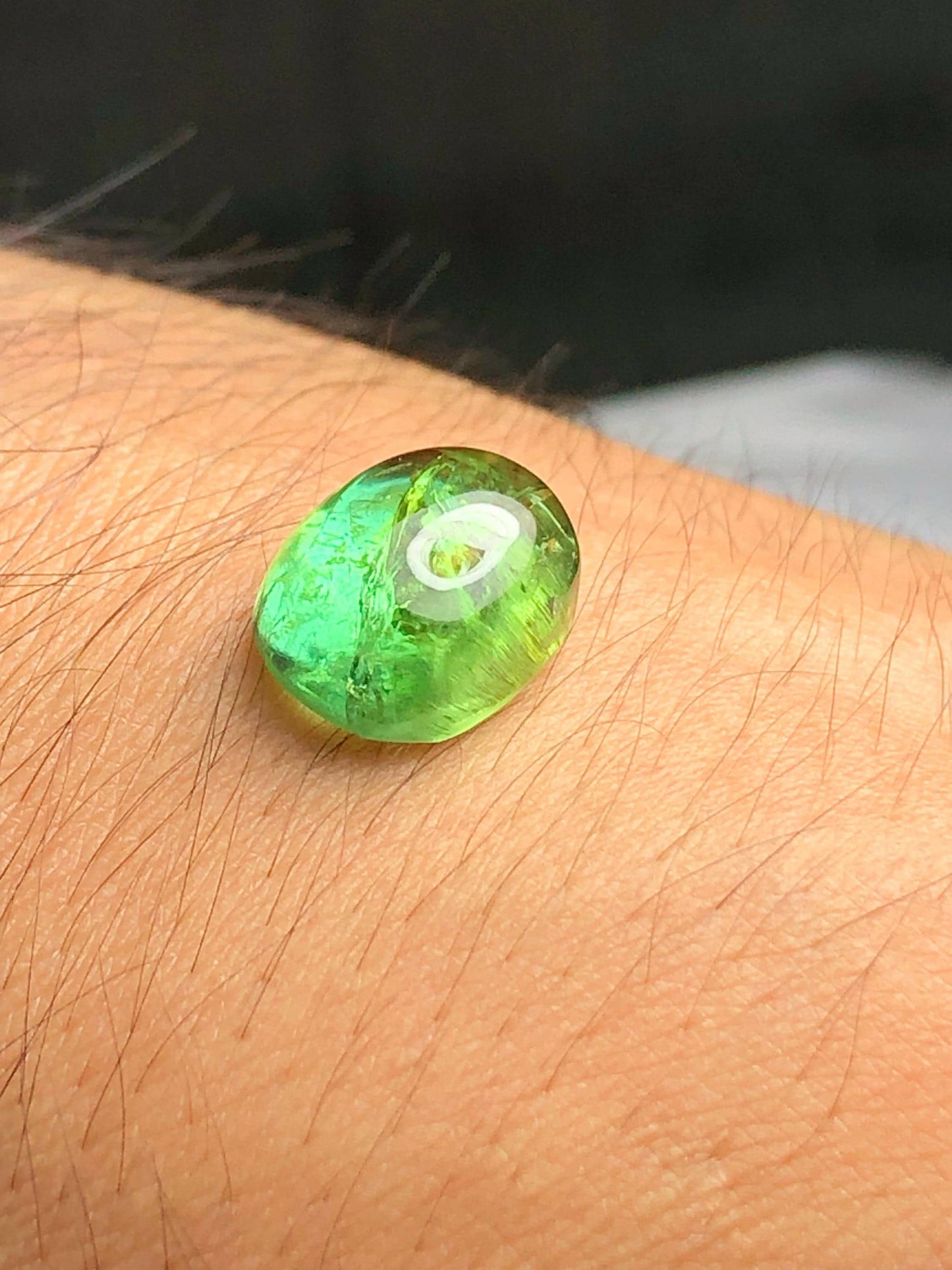 Green Tourmaline Cabochon 9.50 ct - Serene Heart Stone for Custom Rings