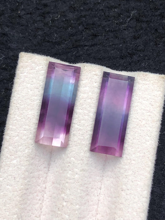 Rainbow Fluorite Cabochon Pair 13.75 ct - Chakra Stones for Spiritual Healing