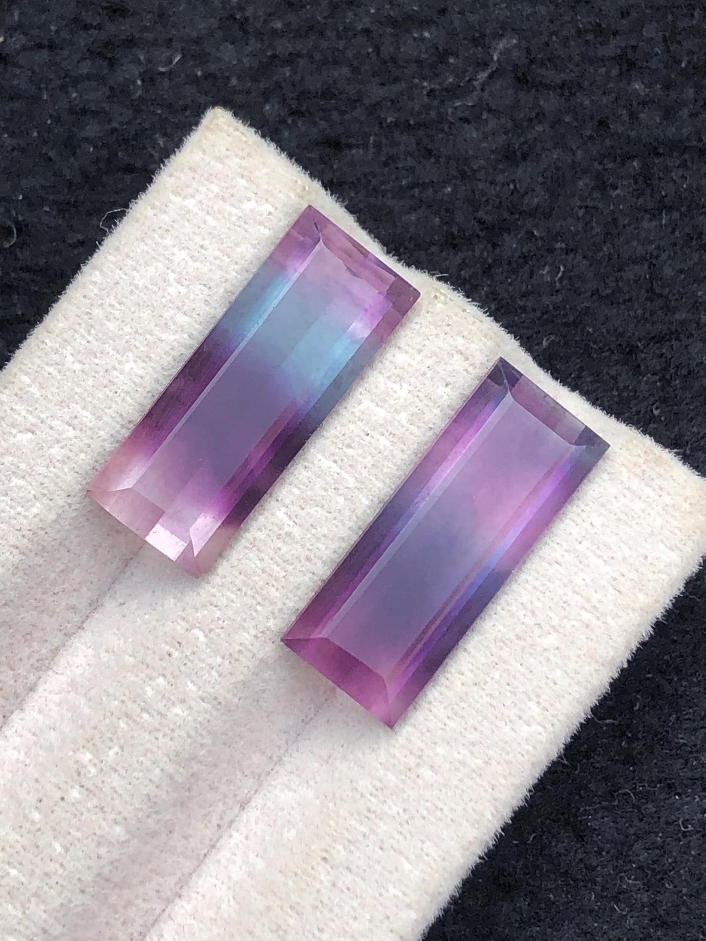 Rainbow Fluorite Cabochon Pair 13.75 ct - Chakra Stones for Spiritual Healing