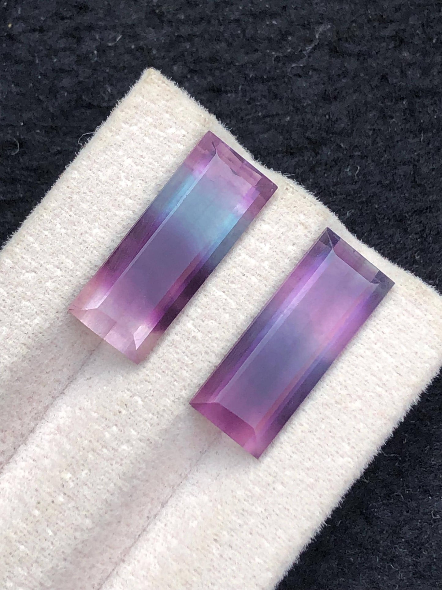 Rainbow Fluorite Cabochon Pair 13.75 ct - Chakra Stones for Spiritual Healing