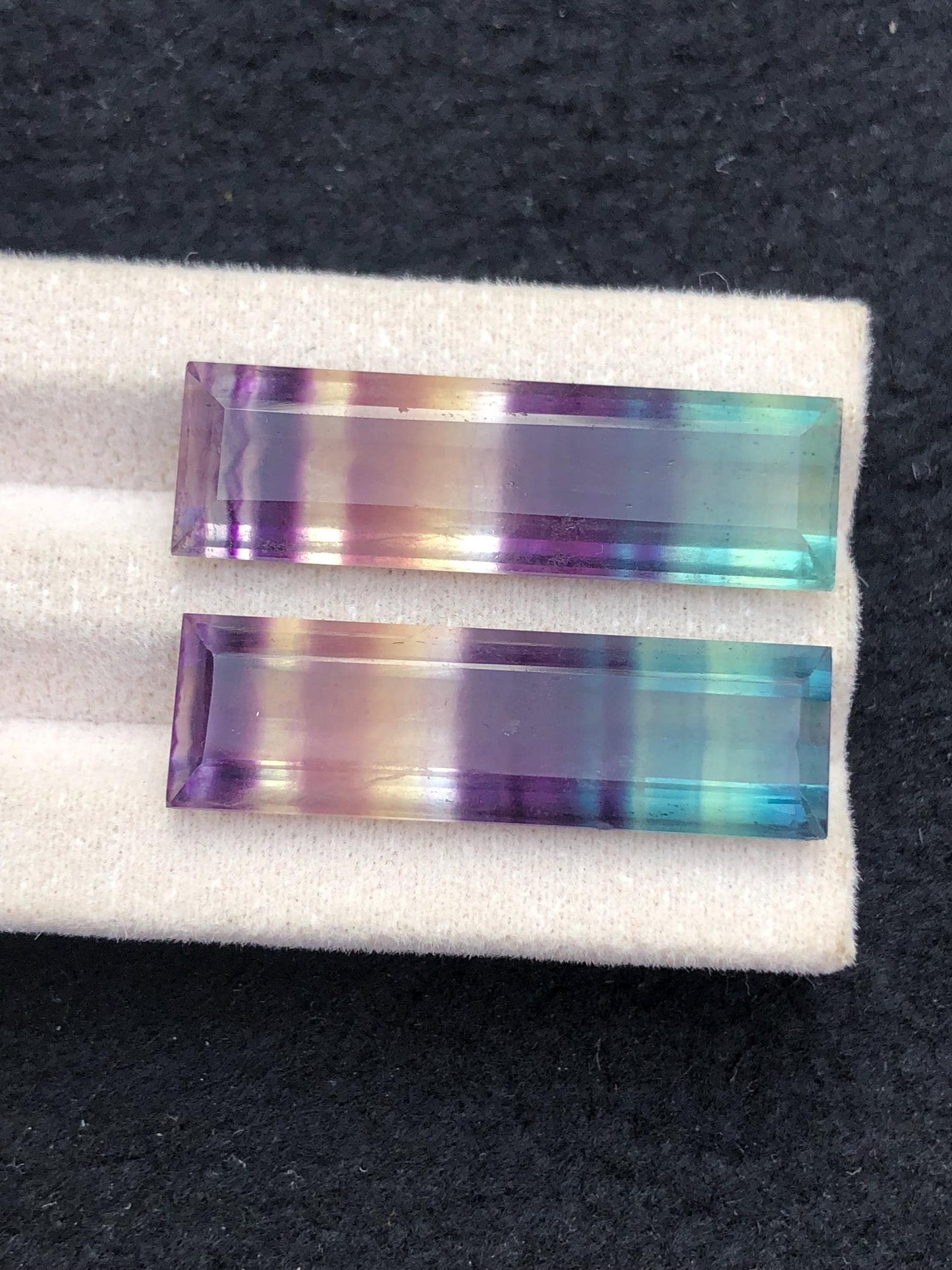 Rainbow Fluorite Cabochon Pair 43 ct - Peaceful Stones for Inner Balance