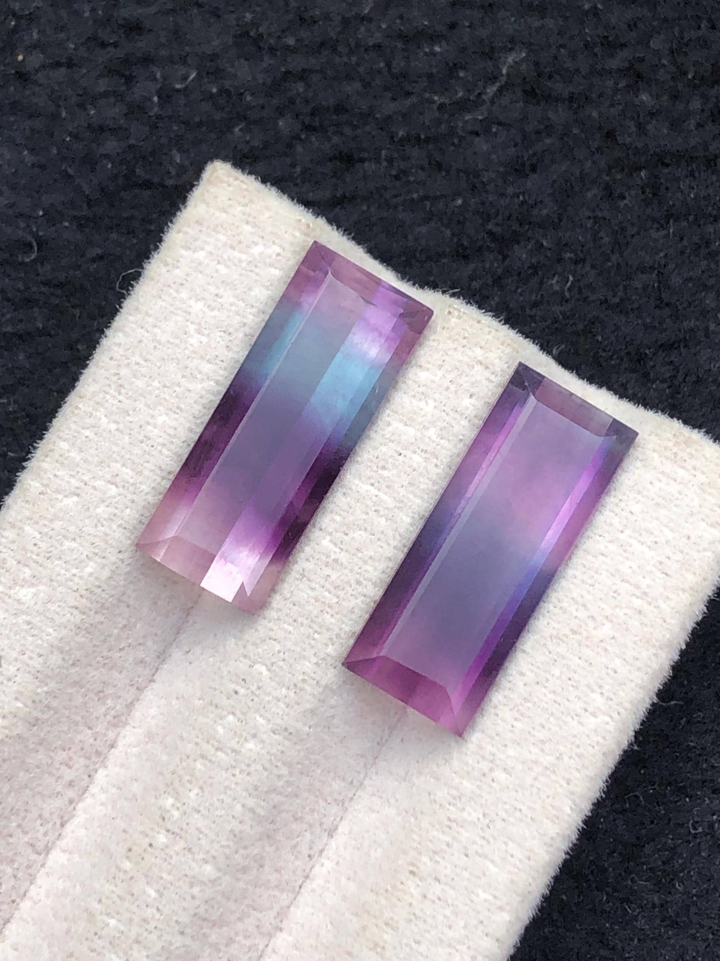 Rainbow Fluorite Cabochon Pair 13.75 ct - Chakra Stones for Spiritual Healing