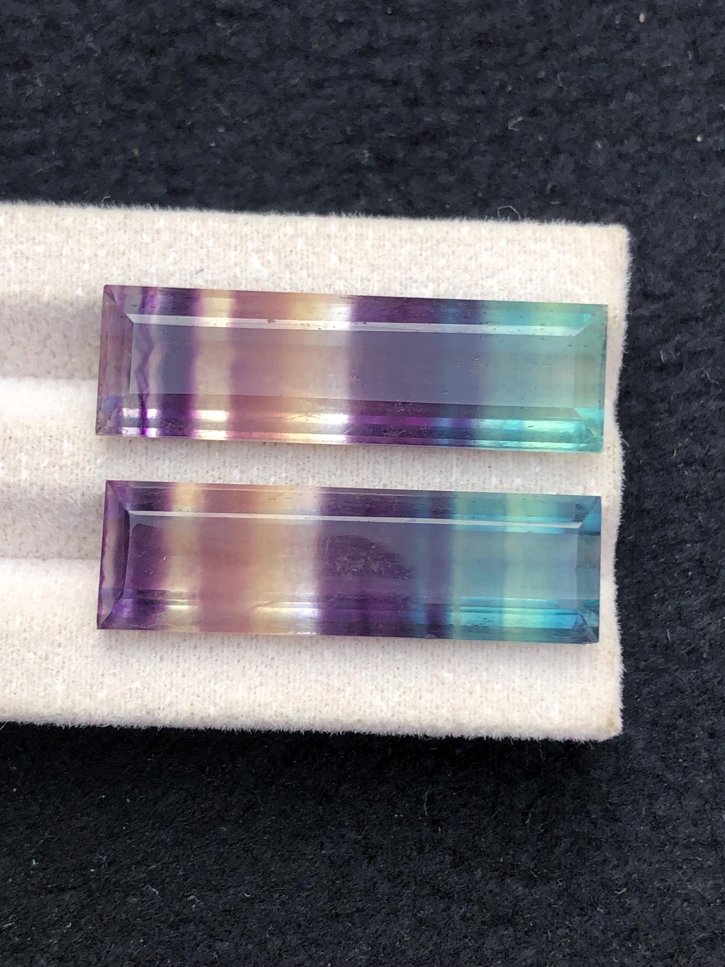Rainbow Fluorite Cabochon Pair 43 ct - Peaceful Stones for Inner Balance