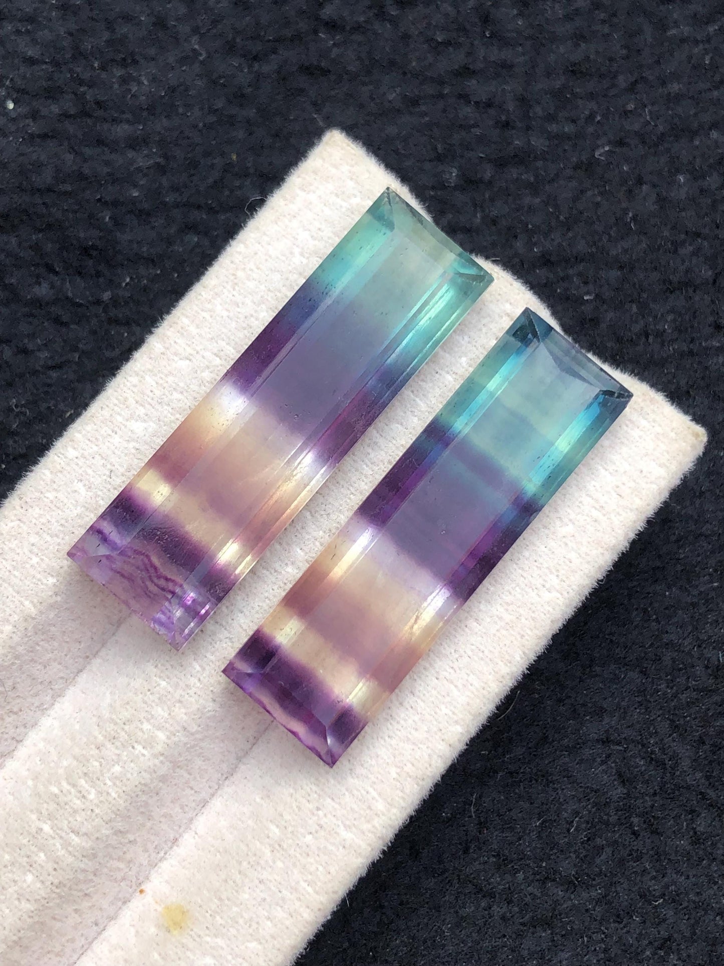 Rainbow Fluorite Cabochon Pair 43 ct - Peaceful Stones for Inner Balance