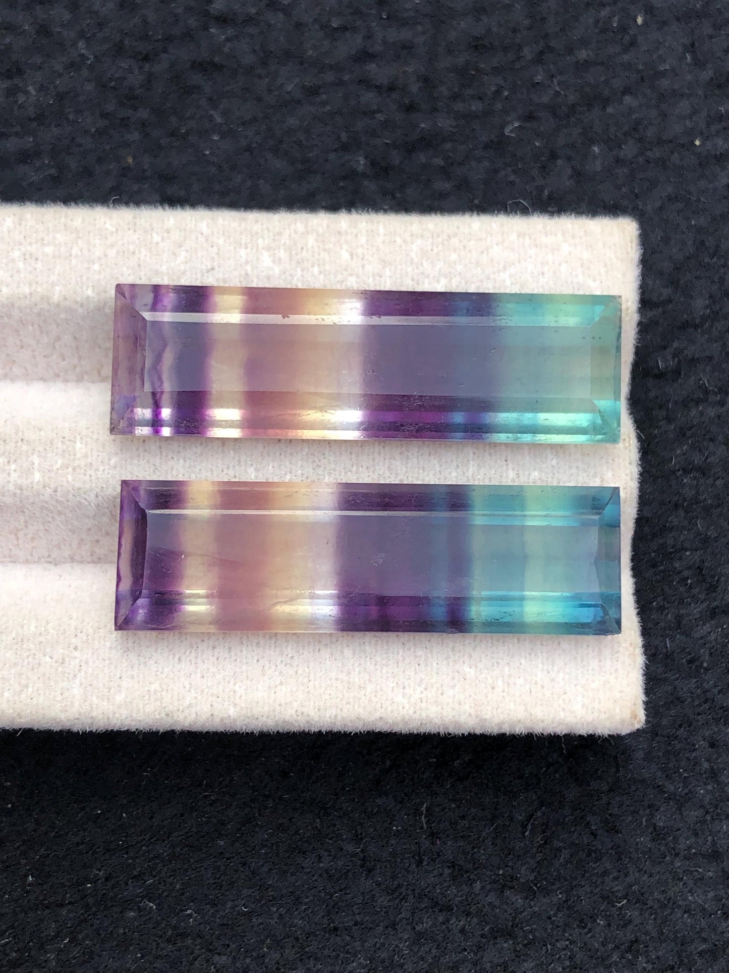 Rainbow Fluorite Cabochon Pair 43 ct - Peaceful Stones for Inner Balance