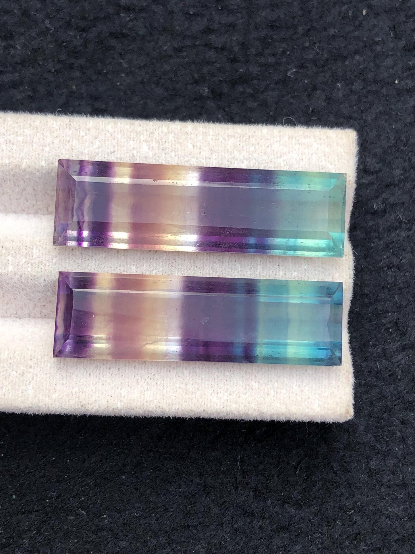 Rainbow Fluorite Cabochon Pair 43 ct - Peaceful Stones for Inner Balance