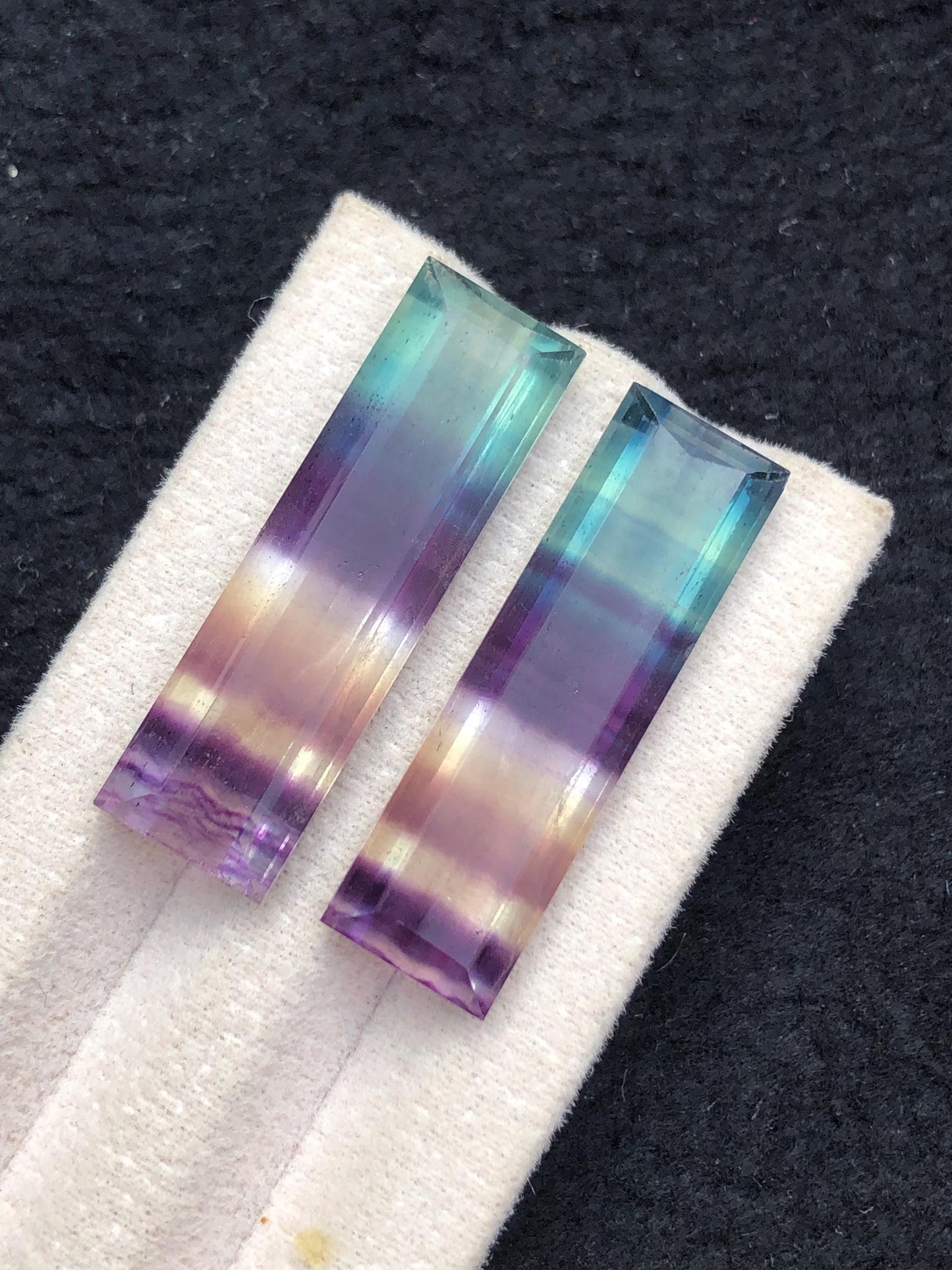 Rainbow Fluorite Cabochon Pair 43 ct - Peaceful Stones for Inner Balance