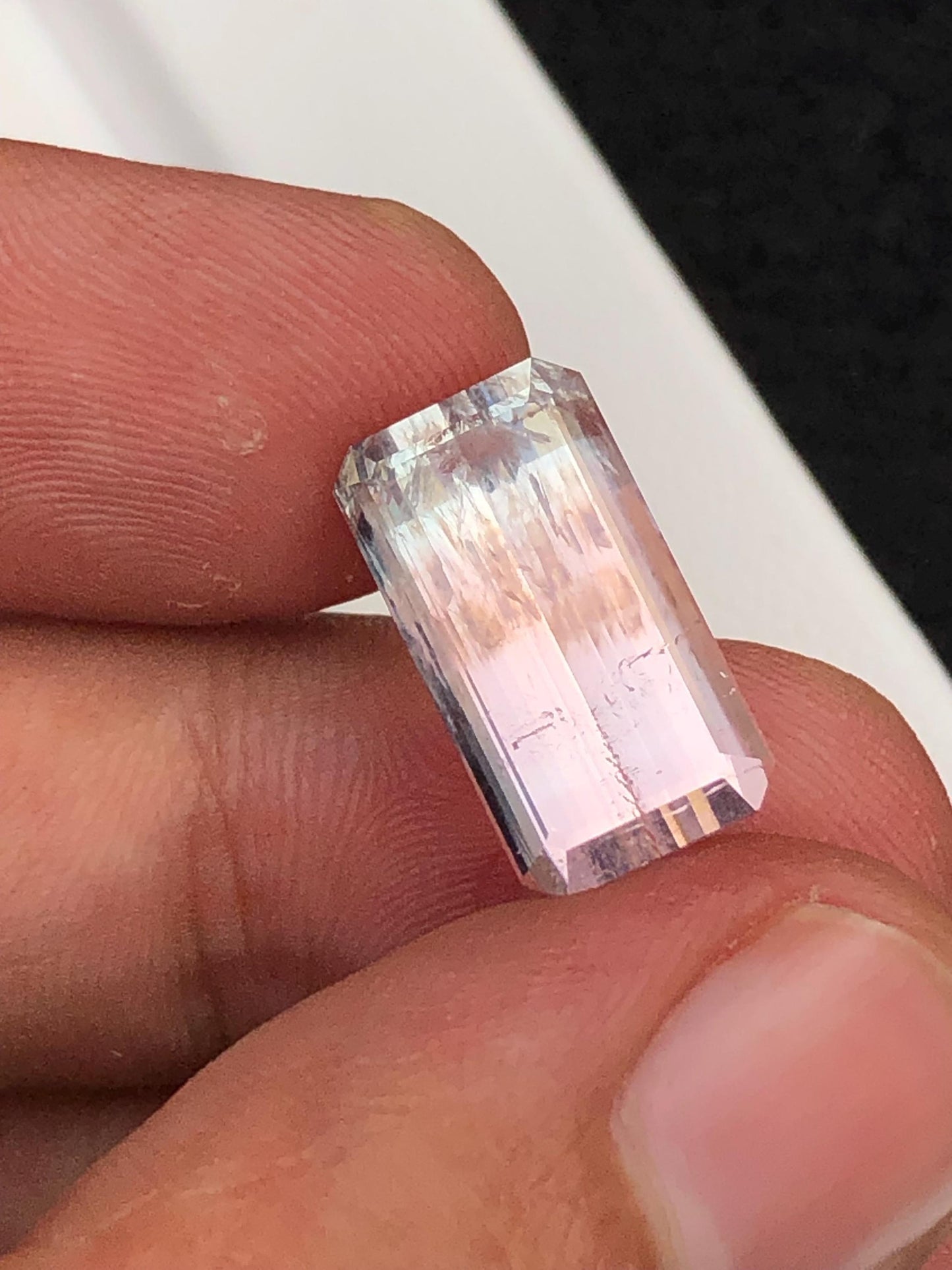 Bi Colour Tourmaline Faceted 11 ct - Balanced Energy Stone from Afghanistan